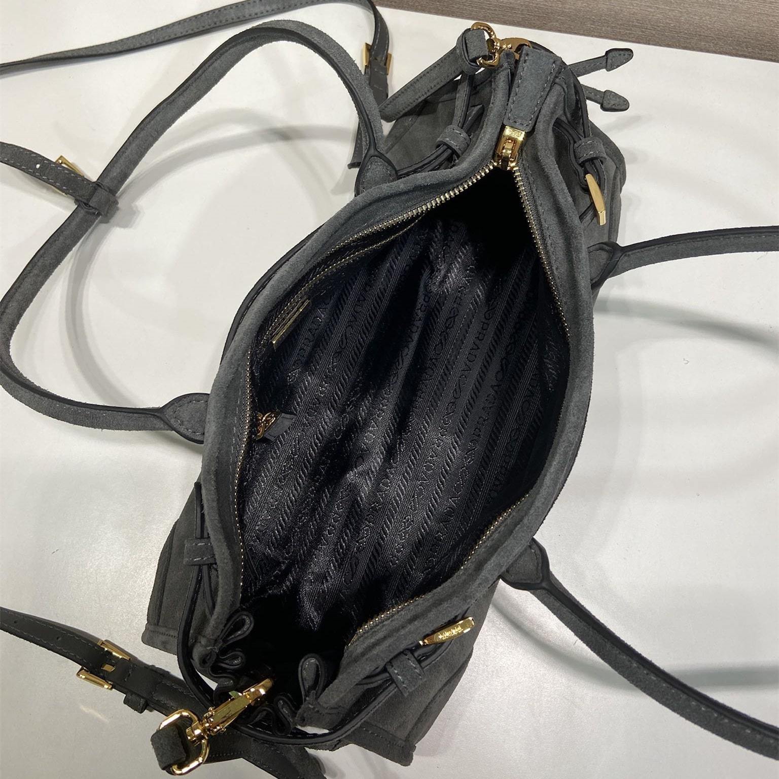 高仿Prada*Bonnie系列1BA426手提單肩包空軍藍小號免檢版
