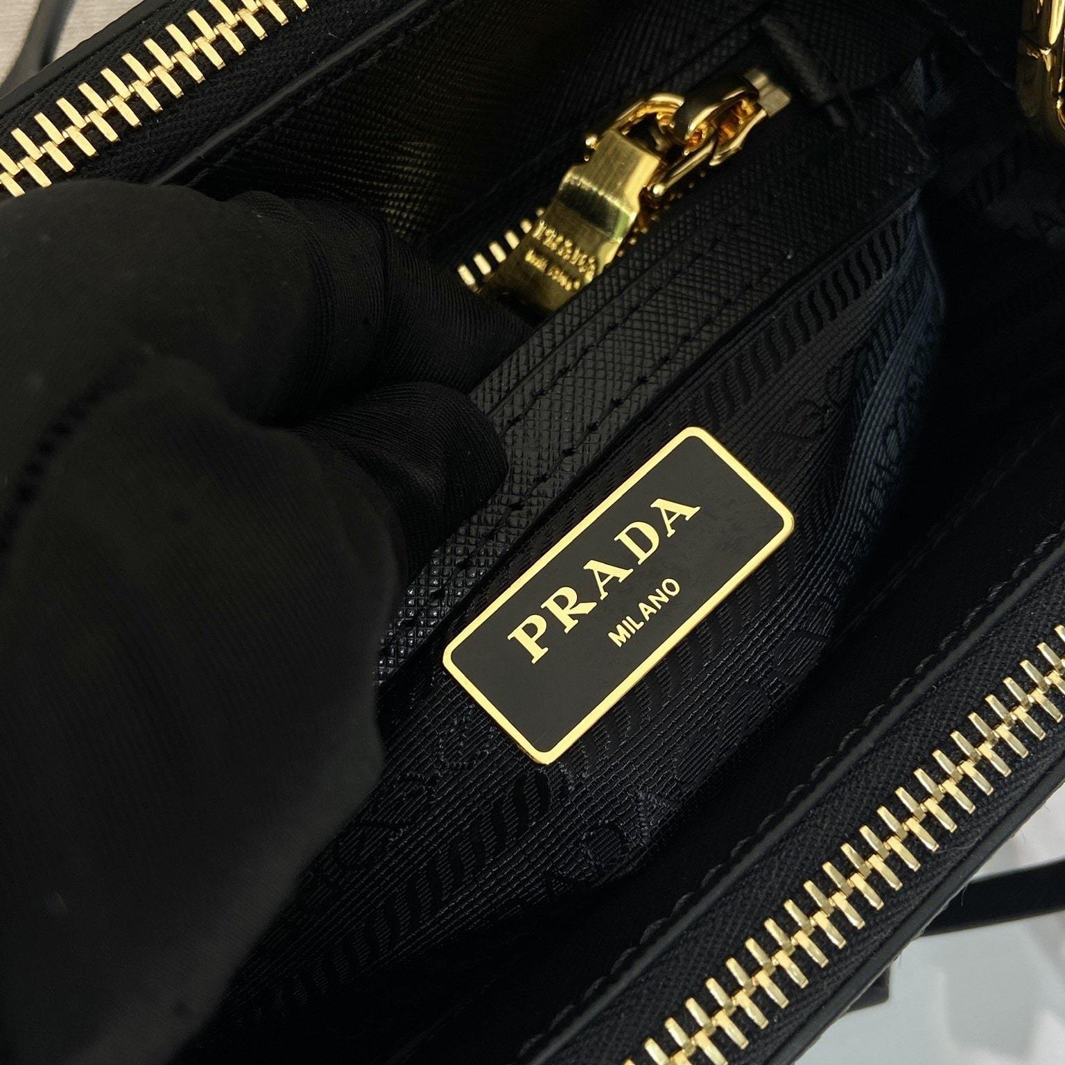 高仿Prada*Galleria系列1BA907手提包Mini黑色免檢版