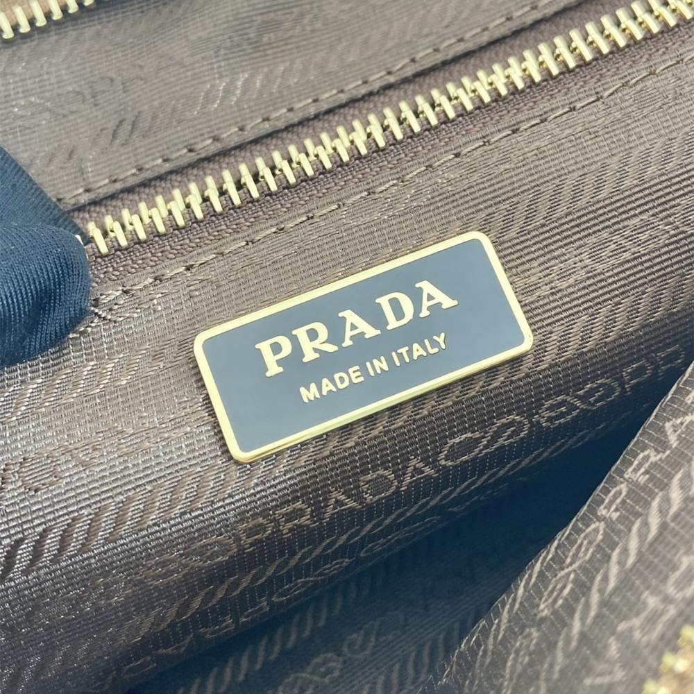 高仿Prada*Bonnie系列1BA433手提購物袋棕色中號免檢版