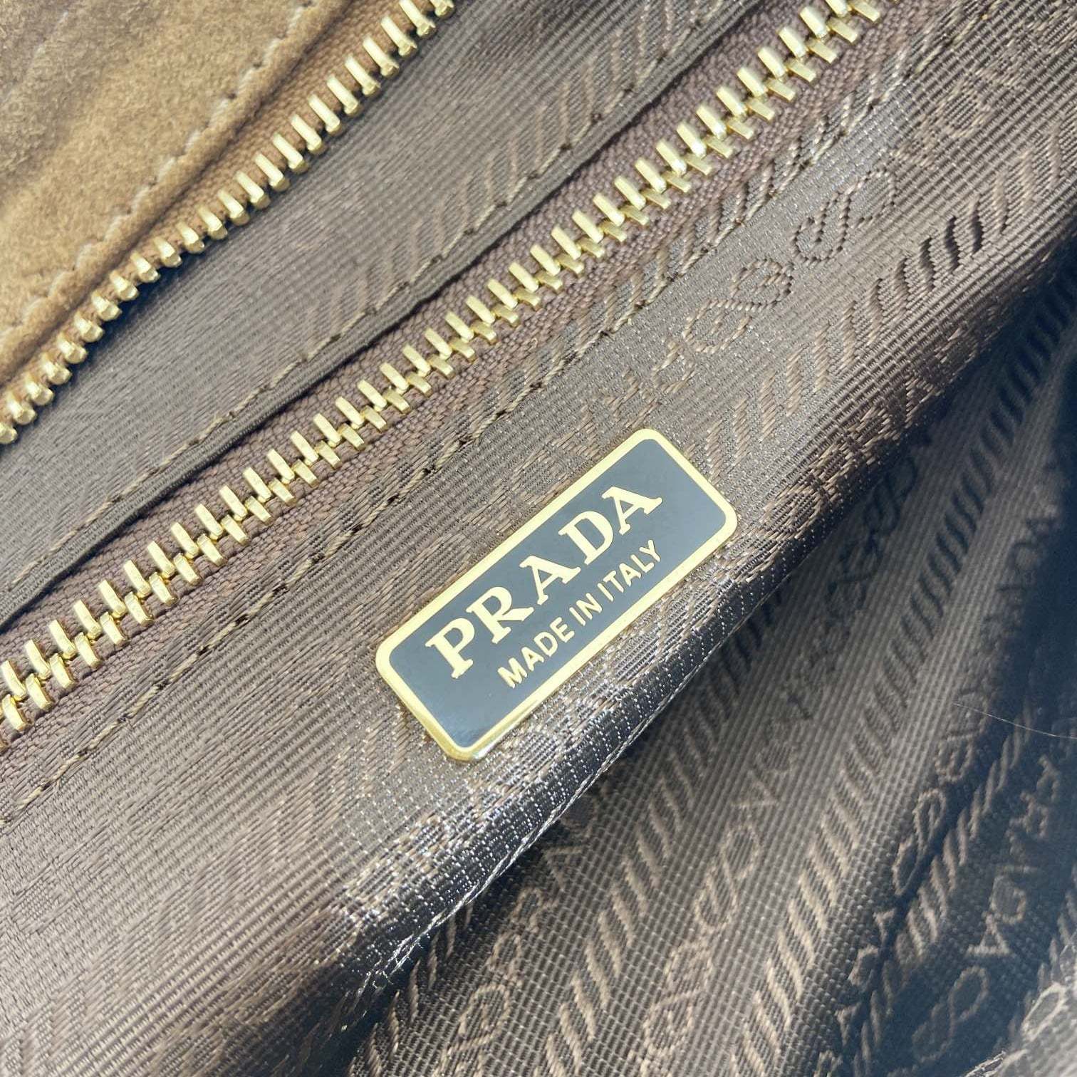 高仿Prada*Bonnie系列1BA426手提單肩包棕色小號免檢版