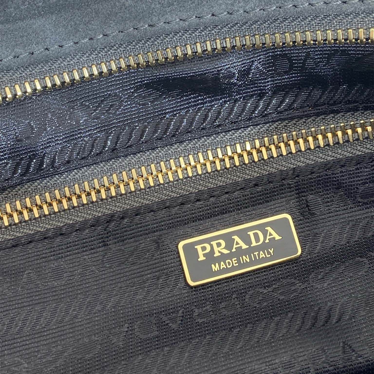 高仿Prada*Bonnie系列1BA426手提單肩包空軍藍小號免檢版