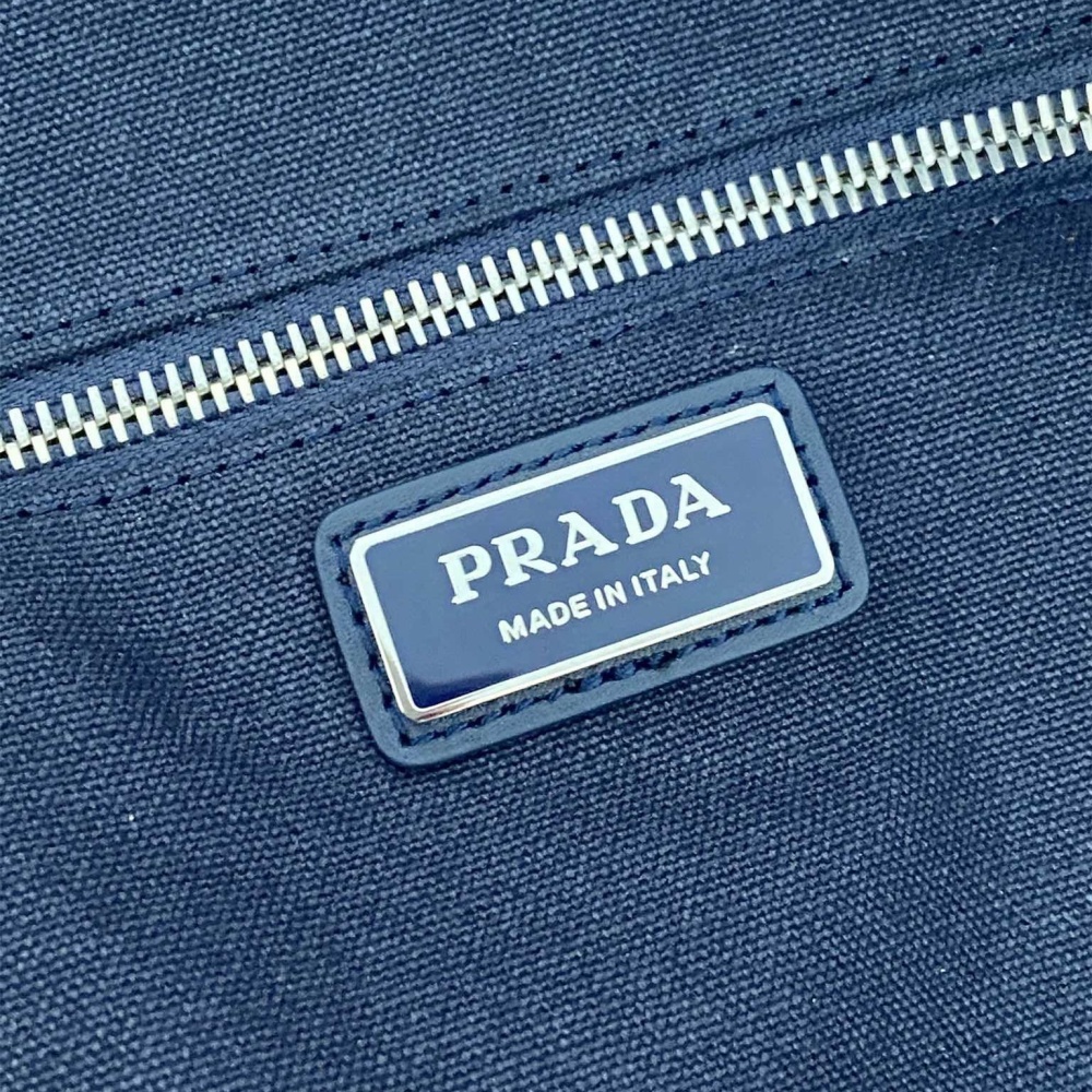 高仿Prada*2VC051棉質旅行袋海軍藍免檢版
