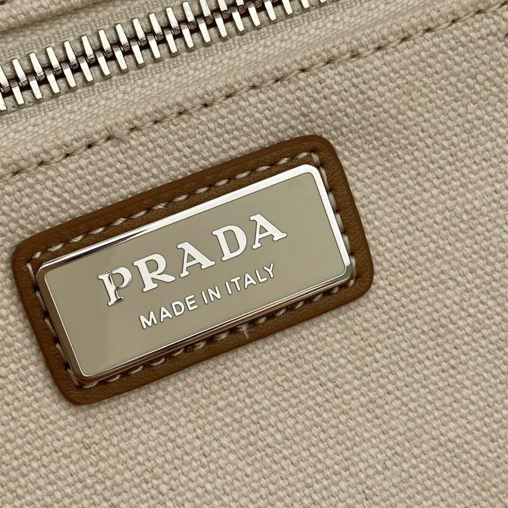 高仿Prada*2VC051棉質旅行袋白色免檢版