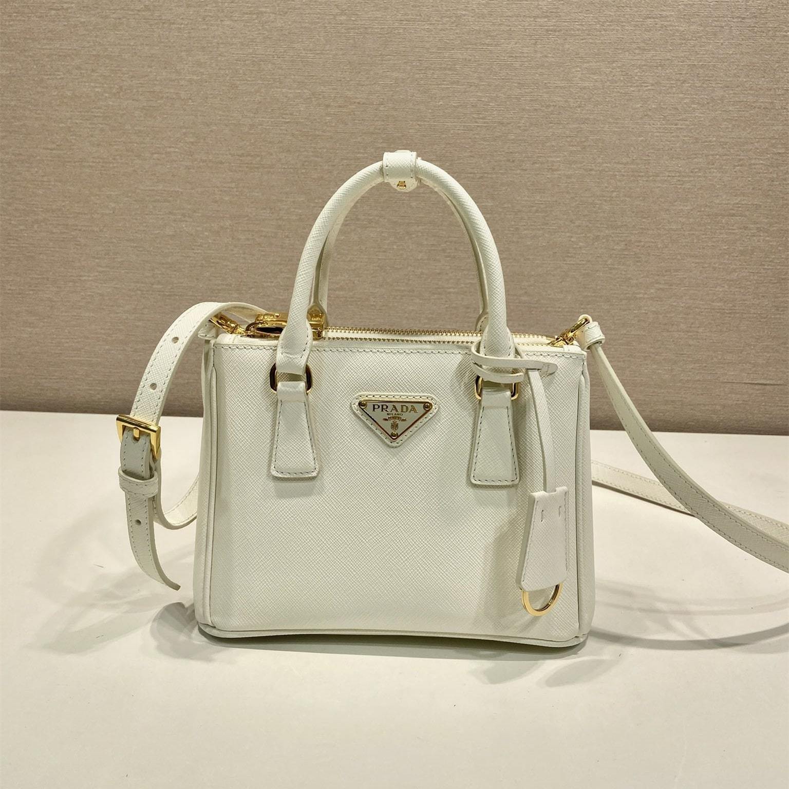 高仿Prada*Galleria系列1BA907手提包Mini白色免檢版