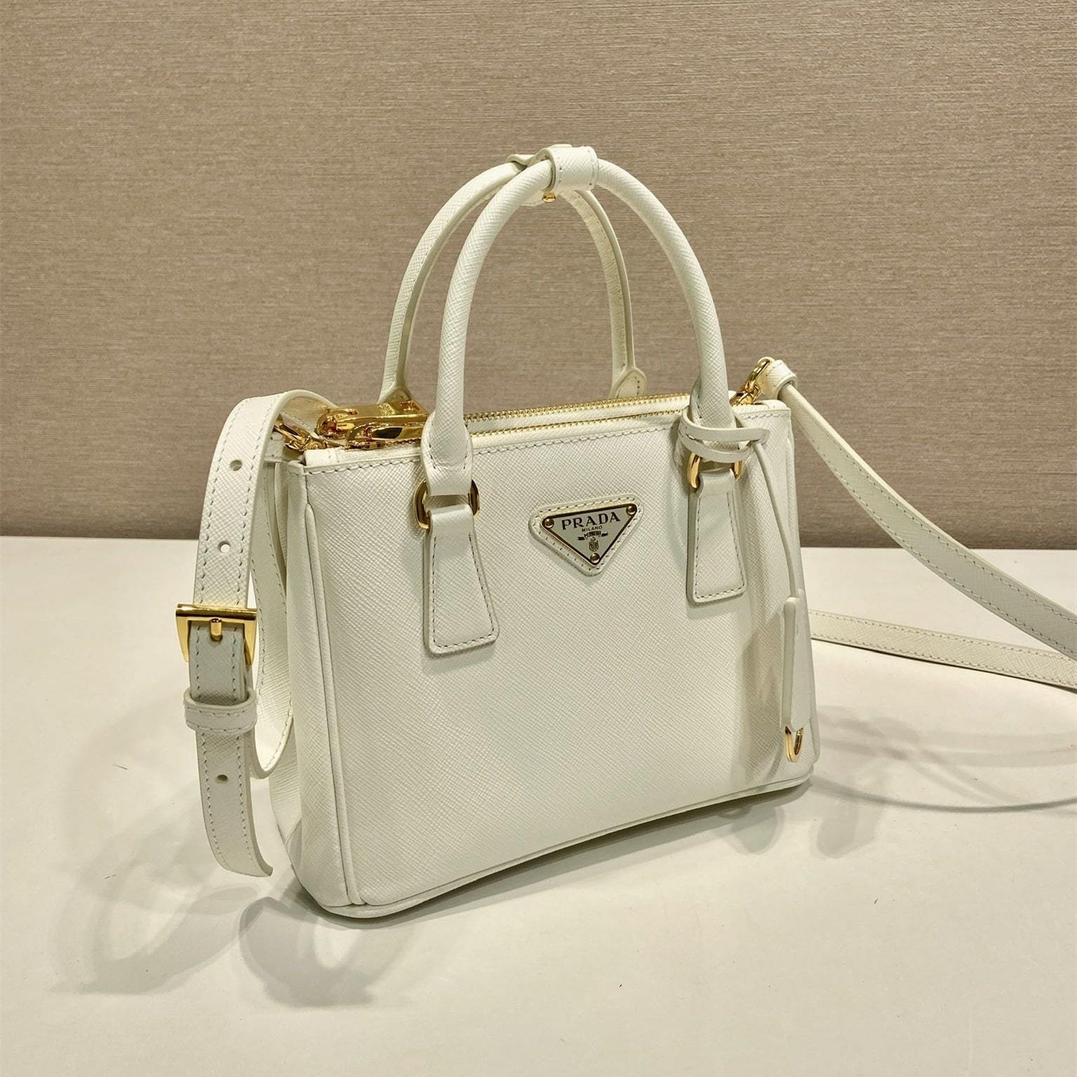 高仿Prada*Galleria系列1BA907手提包Mini白色免檢版