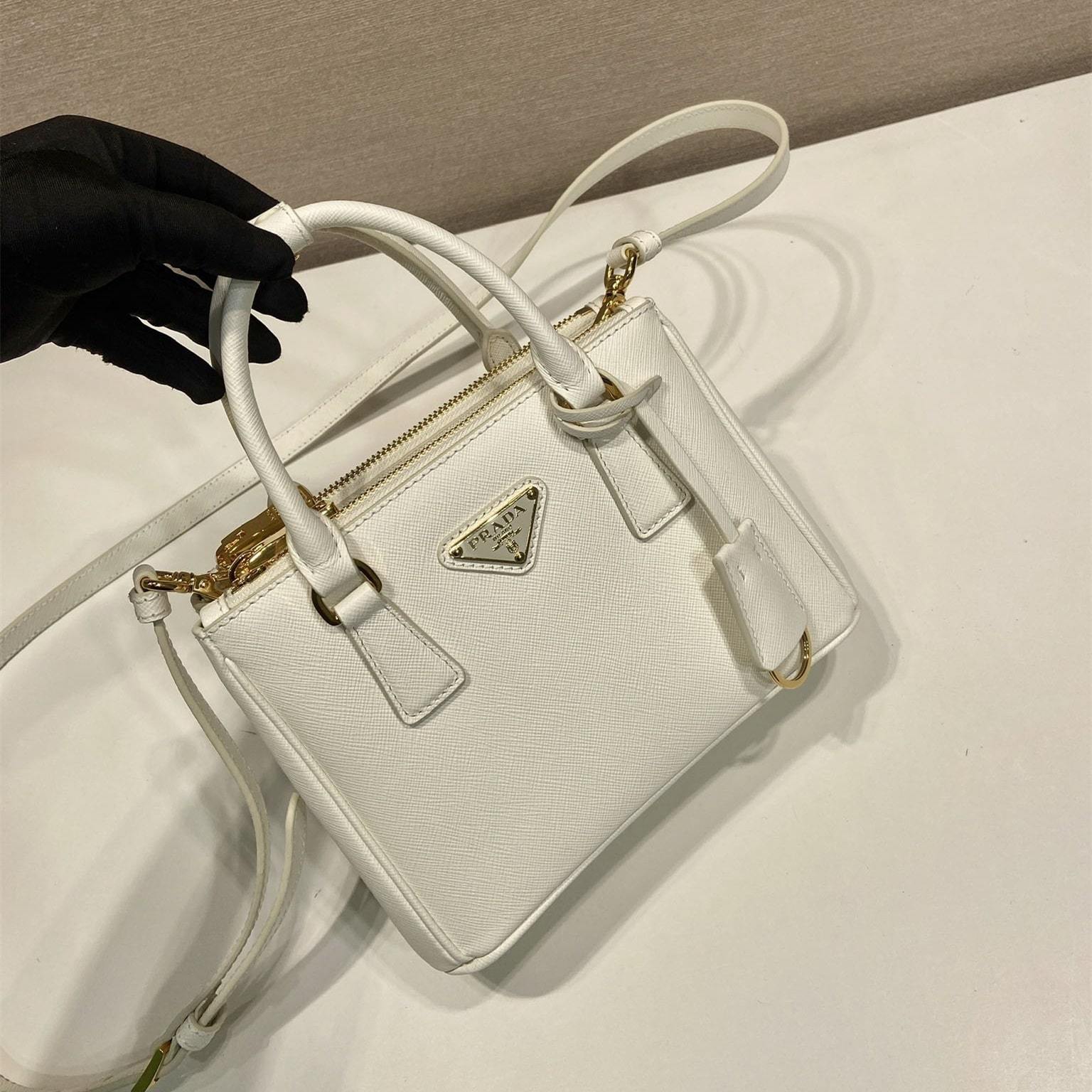 高仿Prada*Galleria系列1BA907手提包Mini白色免檢版