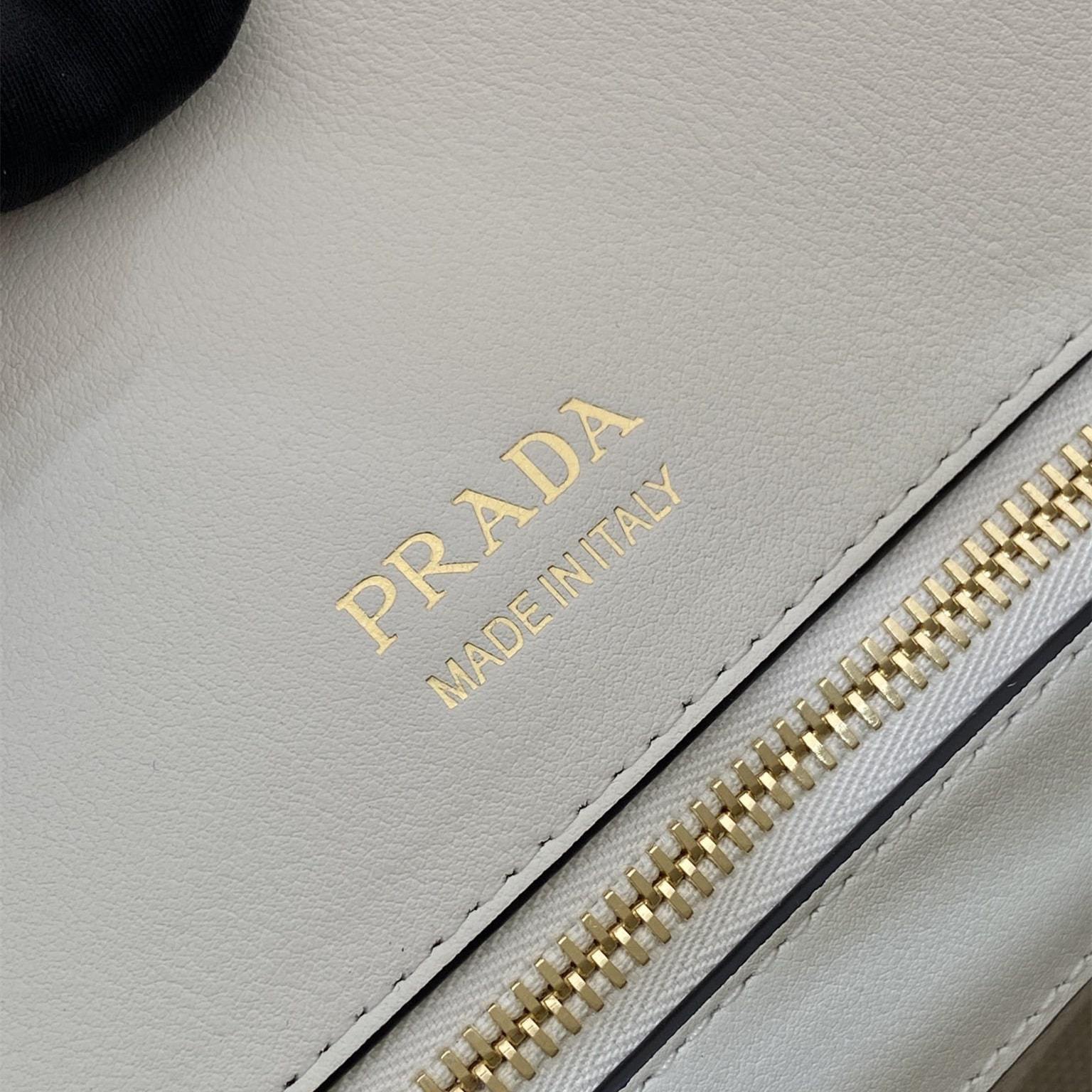 高仿Prada*Oversize系列1BG572織物手提包白色中號免檢版