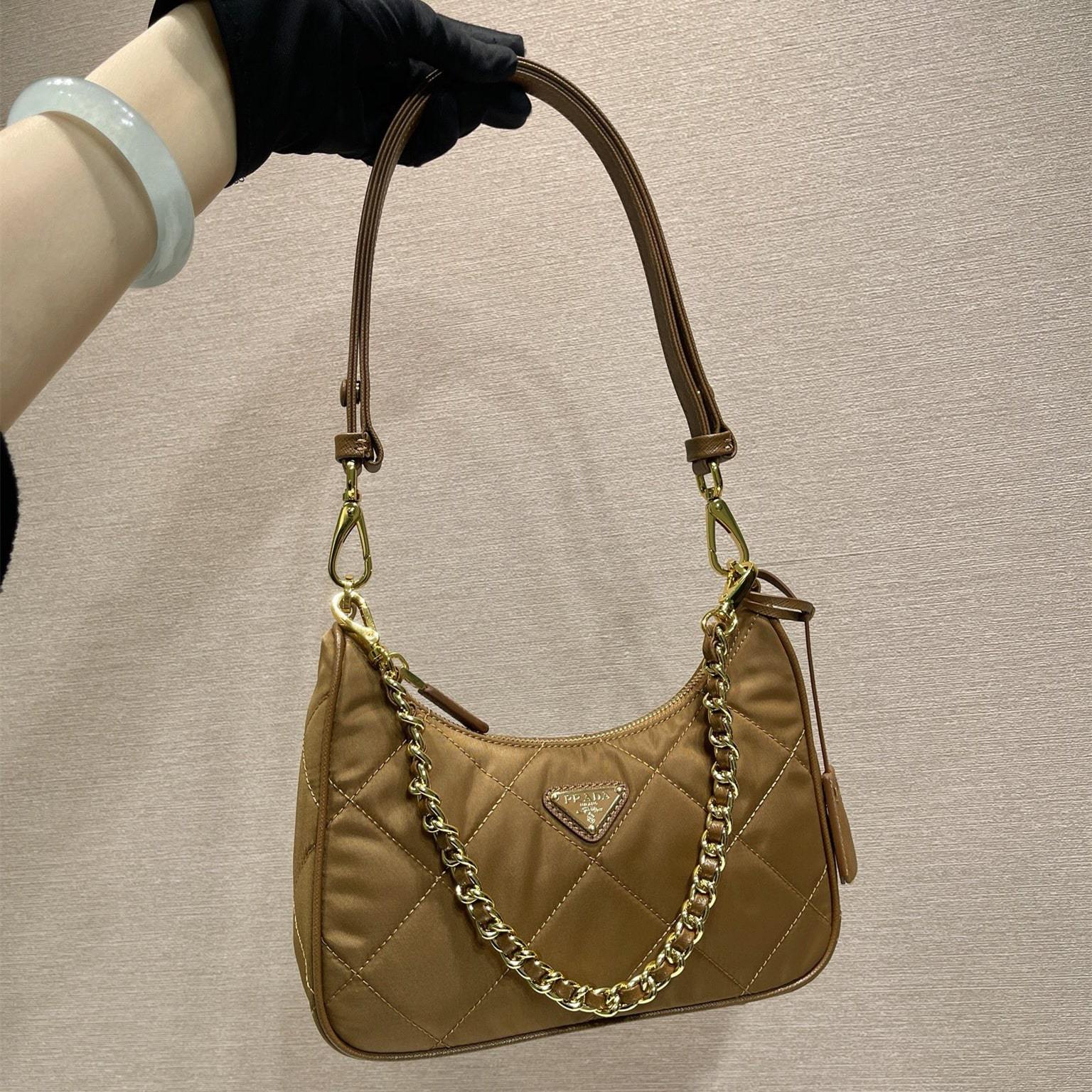 高仿Prada*RE-Nylon系列1BC204單肩包棕色免檢版