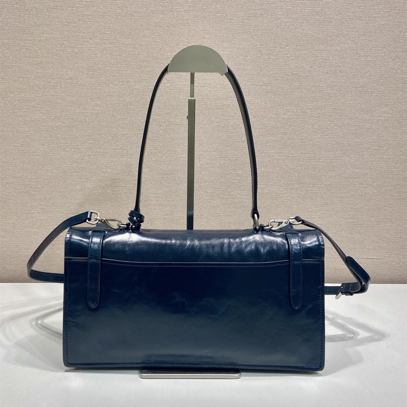 高仿Prada*1BN026筆筒包單肩包黑色中號免檢版