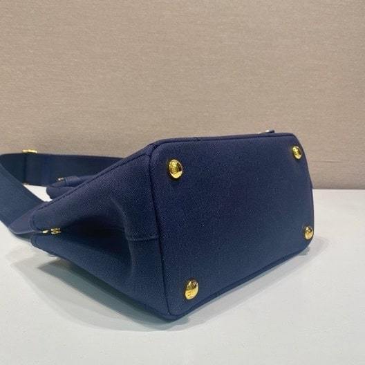 高仿Prada*1BA038刺繡徽標Tote手袋深藍Mini免檢版