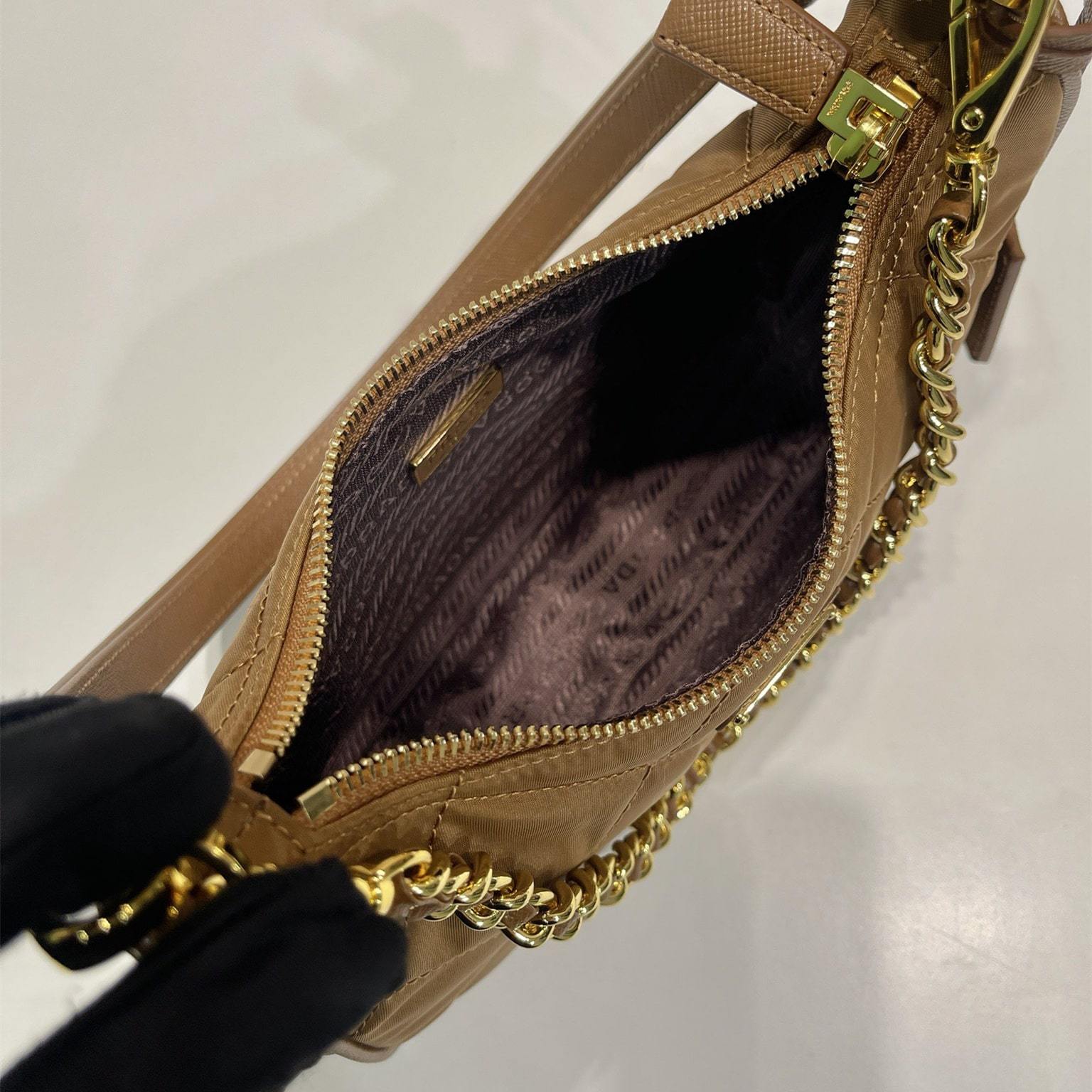 高仿Prada*RE-Nylon系列1BC204單肩包棕色免檢版