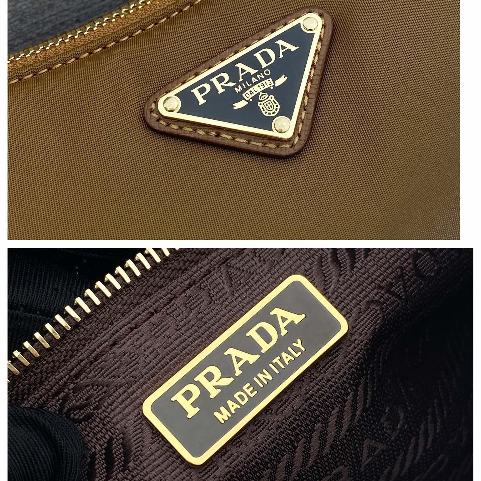 高仿Prada*RE-Nylon系列1BH222單肩半月包棕色免檢版