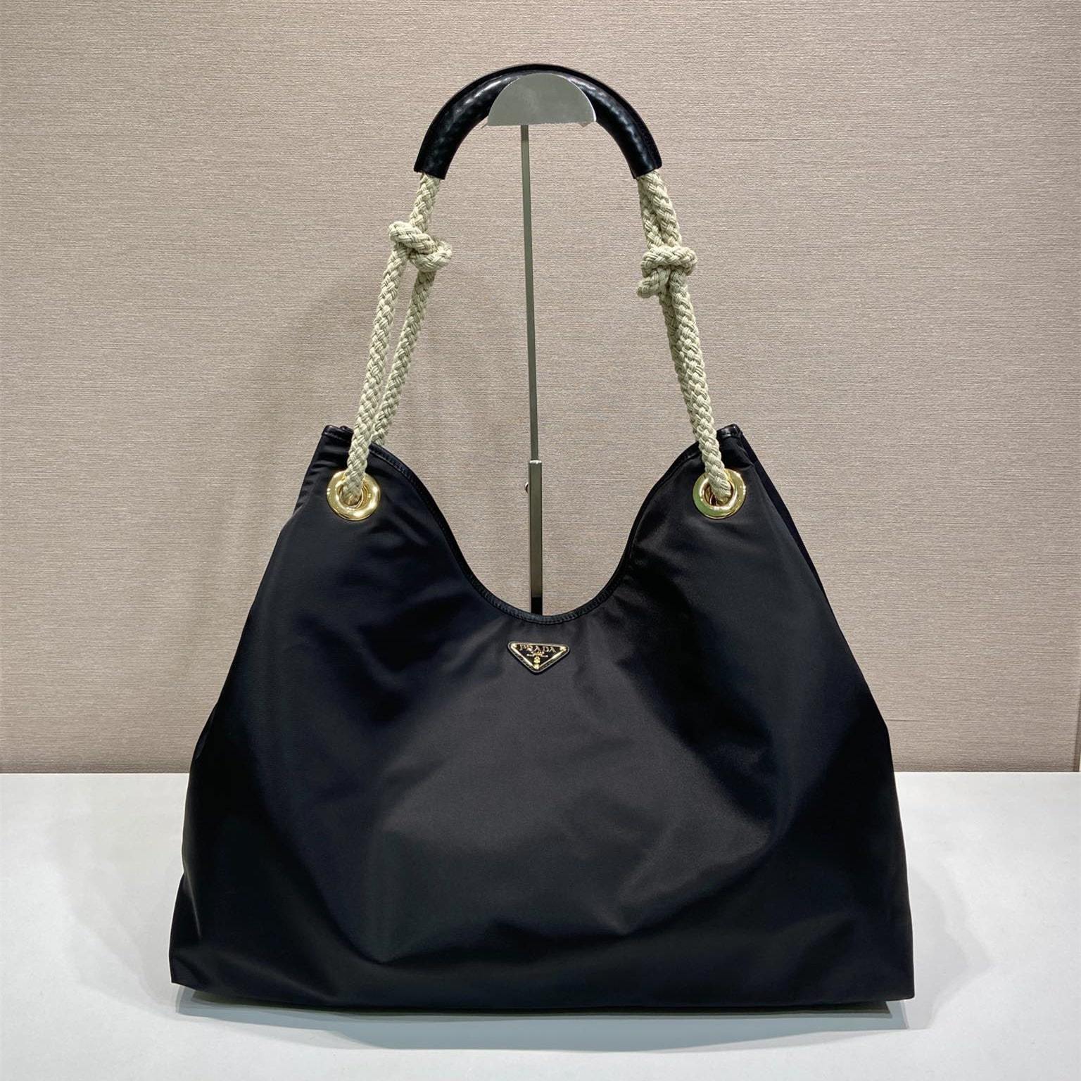 高仿Prada*RE-Nylon系列1BC244單肩購物袋黑色大號免檢版