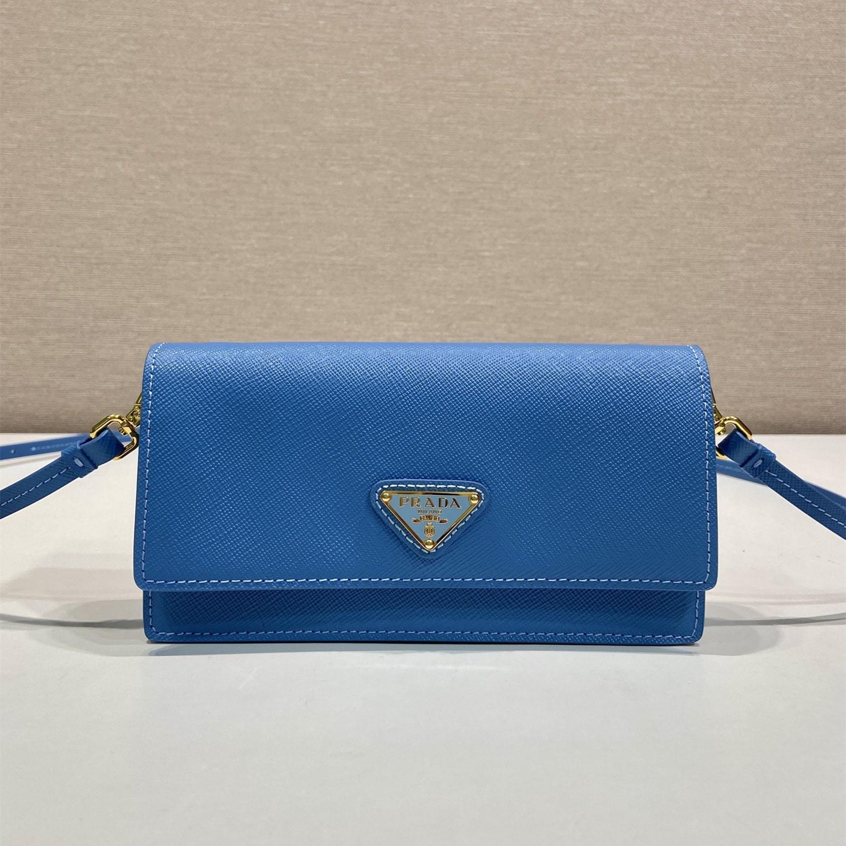 高仿Prada*Saffano系列1NF059斜挎包藍色Mini免檢版