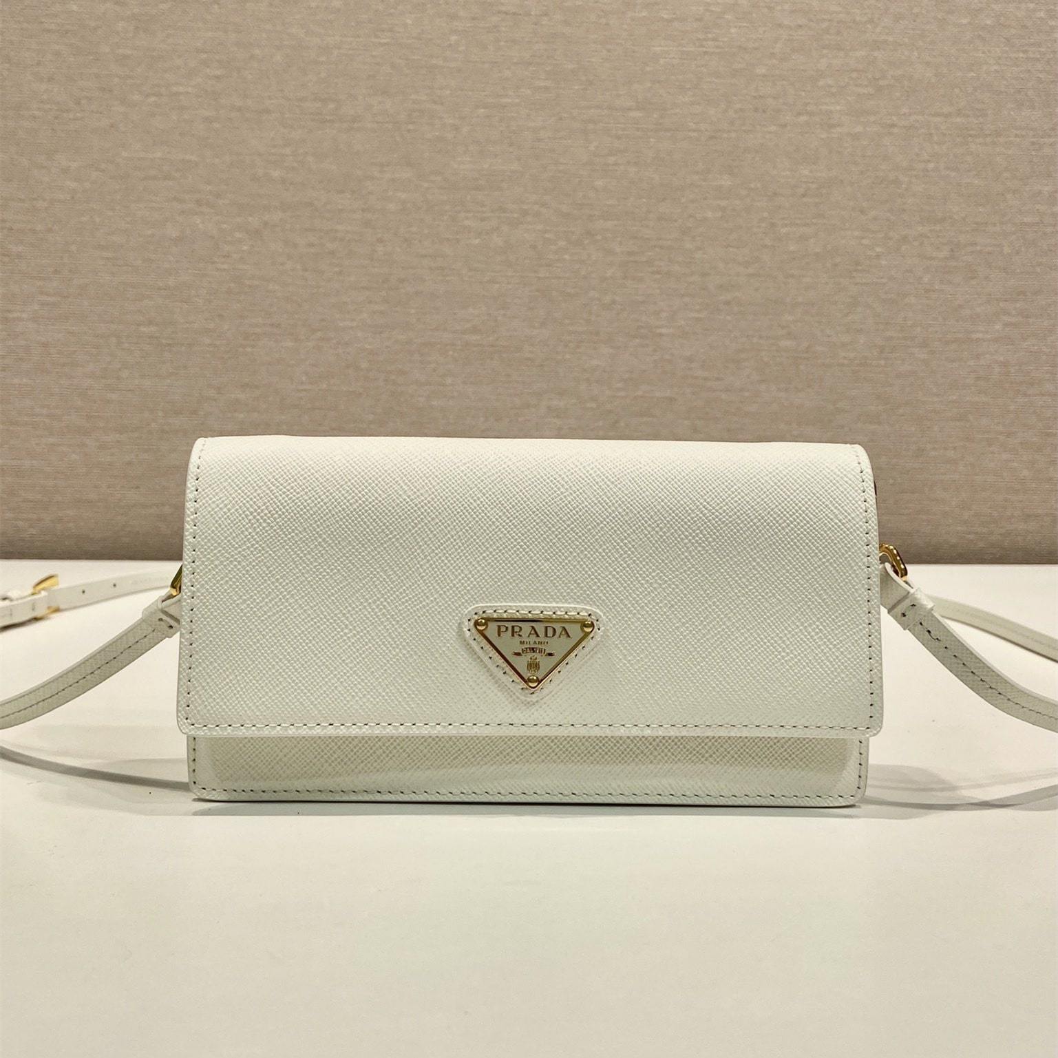 高仿Prada*Saffano系列1NF059斜挎包白色Mini免檢版