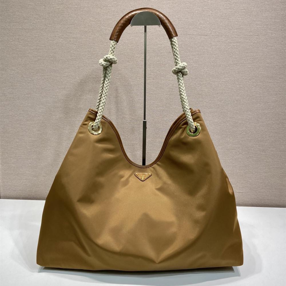 高仿Prada*RE-Nylon系列1BC244單肩購物袋棕色大號免檢版