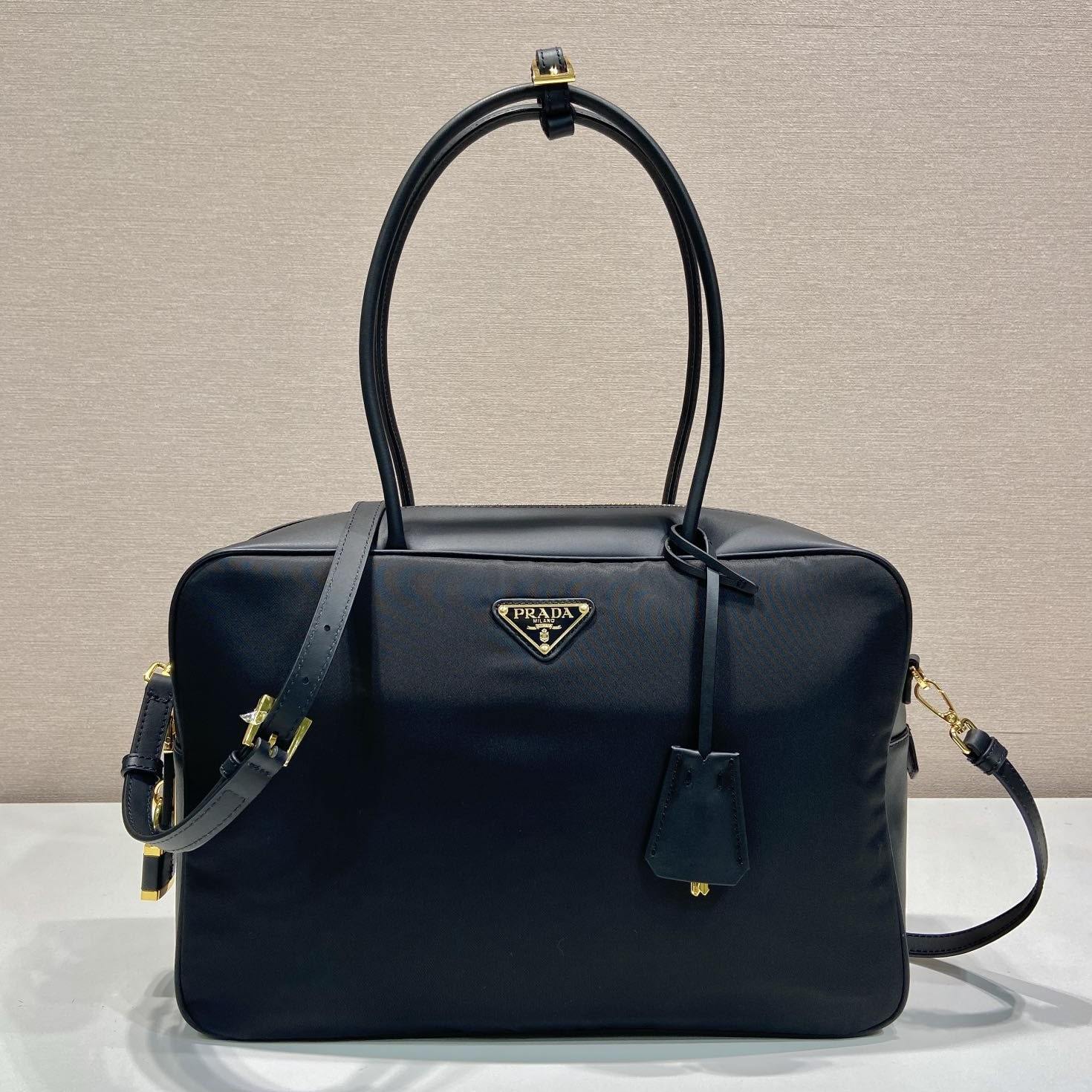 高仿Prada*RE-Nylon系列1BB131單肩手提袋黑色大號免檢版
