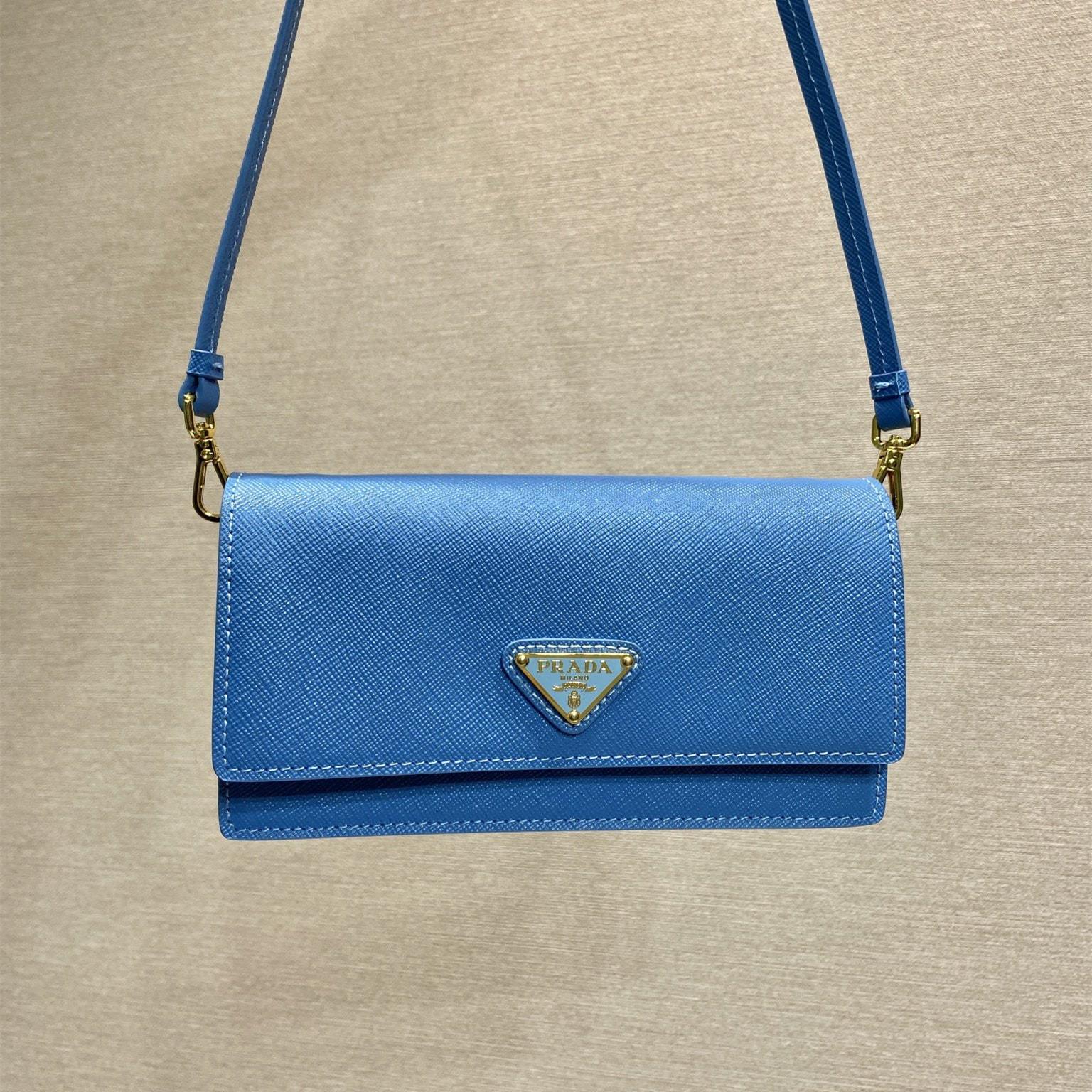 高仿Prada*Saffano系列1NF059斜挎包藍色Mini免檢版