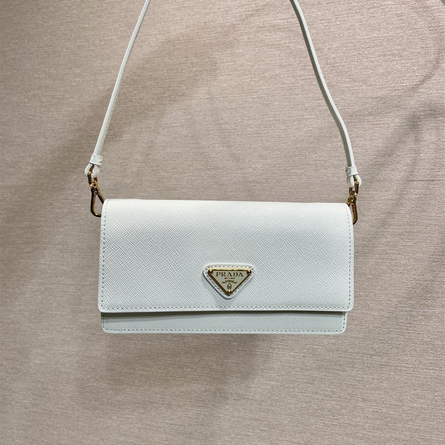 高仿Prada*Saffano系列1NF059斜挎包白色Mini免檢版