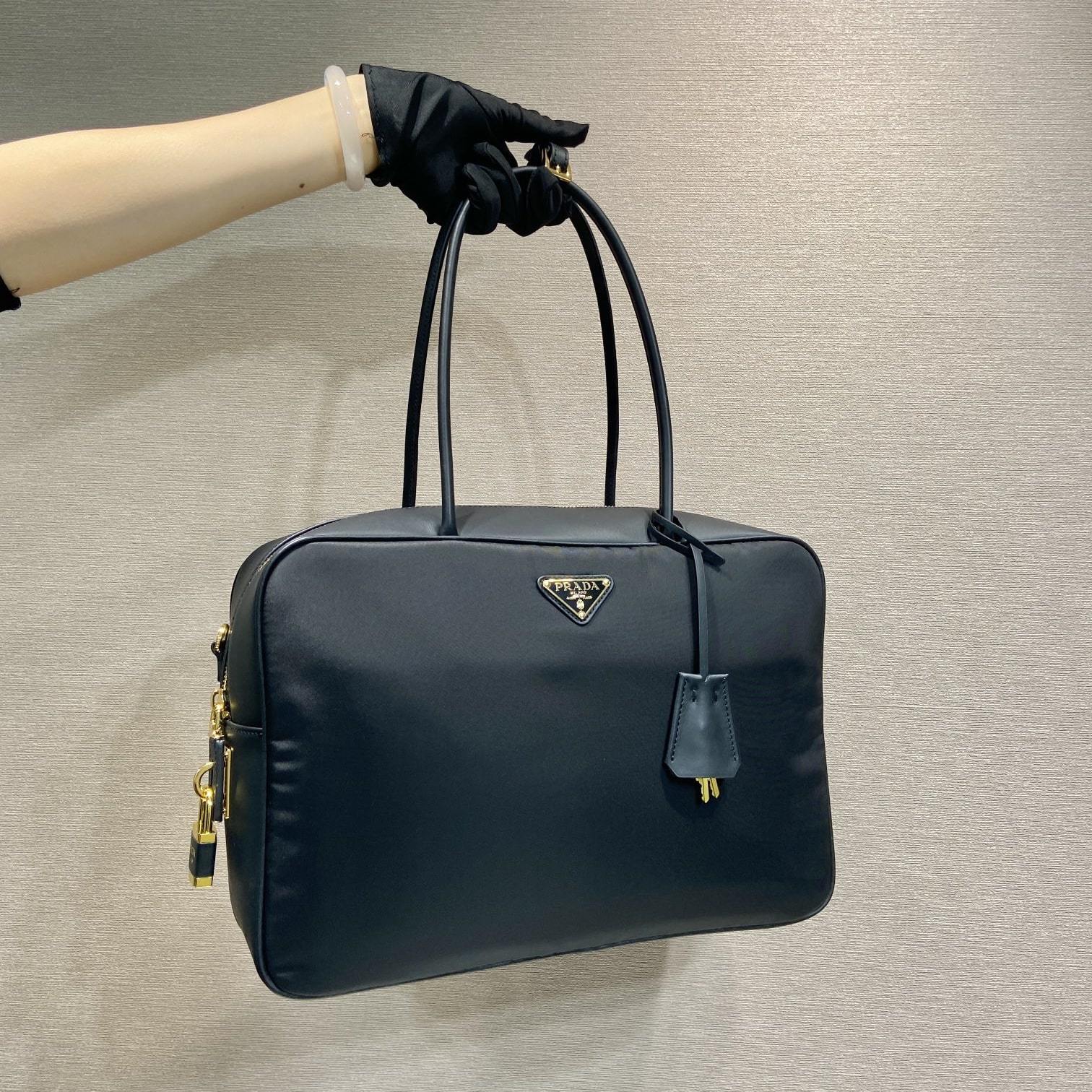 高仿Prada*RE-Nylon系列1BB131單肩手提袋黑色大號免檢版