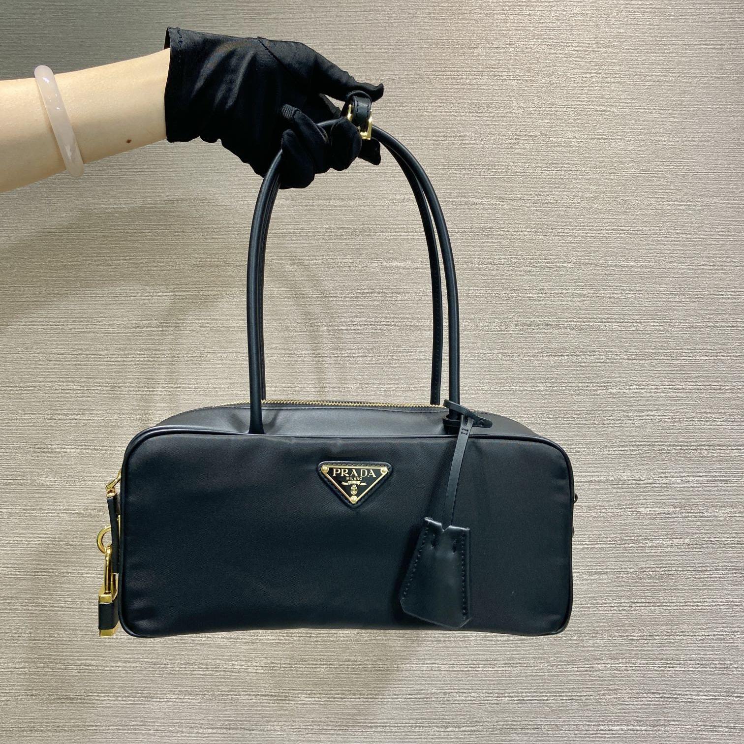 高仿Prada*RE-Nylon系列1BB133單肩手提袋黑色小號免檢版