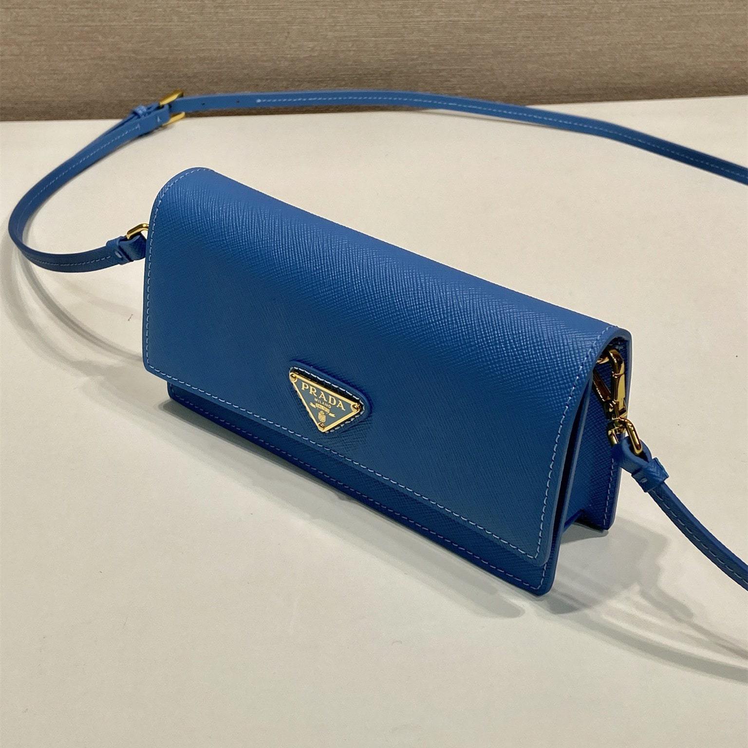 高仿Prada*Saffano系列1NF059斜挎包藍色Mini免檢版