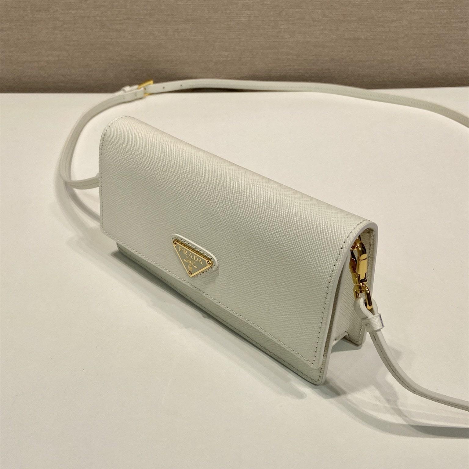 高仿Prada*Saffano系列1NF059斜挎包白色Mini免檢版