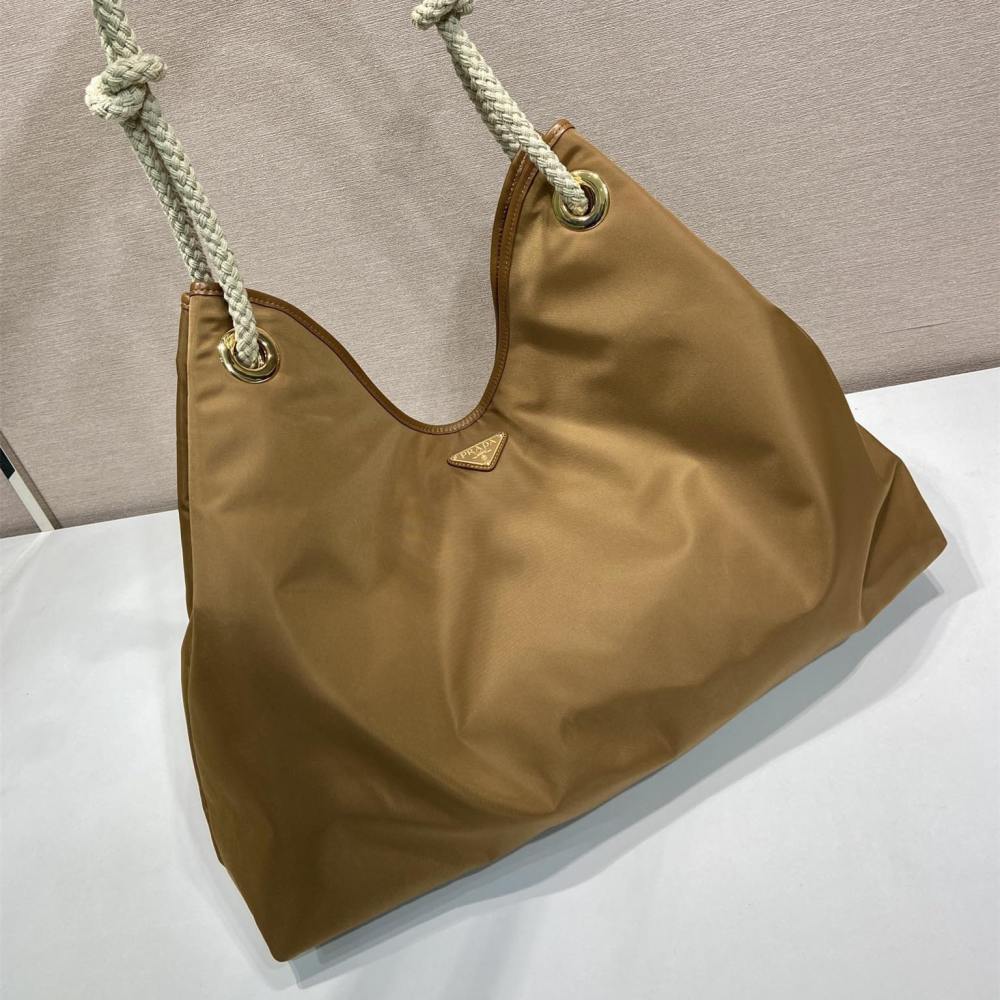高仿Prada*RE-Nylon系列1BC244單肩購物袋棕色大號免檢版