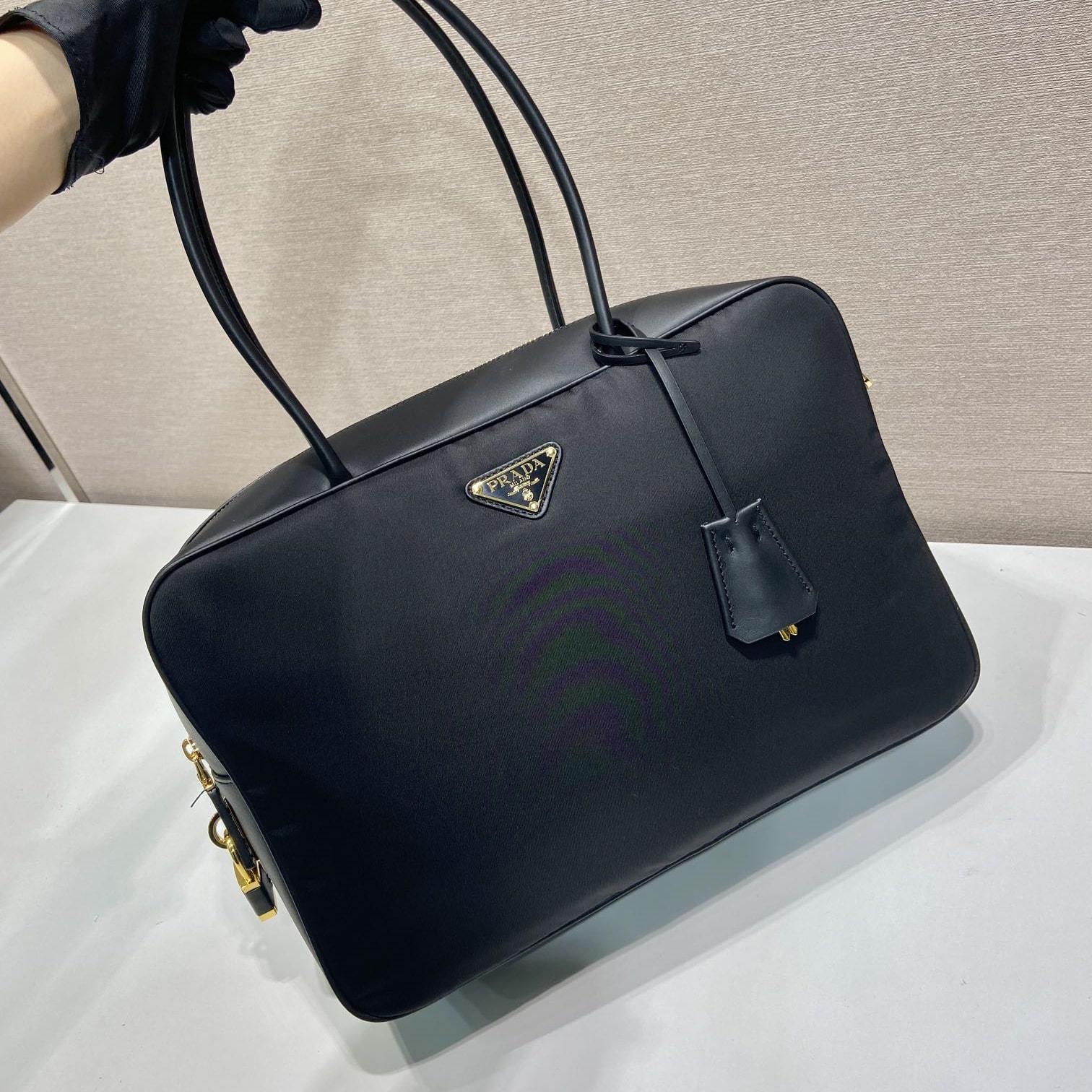 高仿Prada*RE-Nylon系列1BB131單肩手提袋黑色大號免檢版