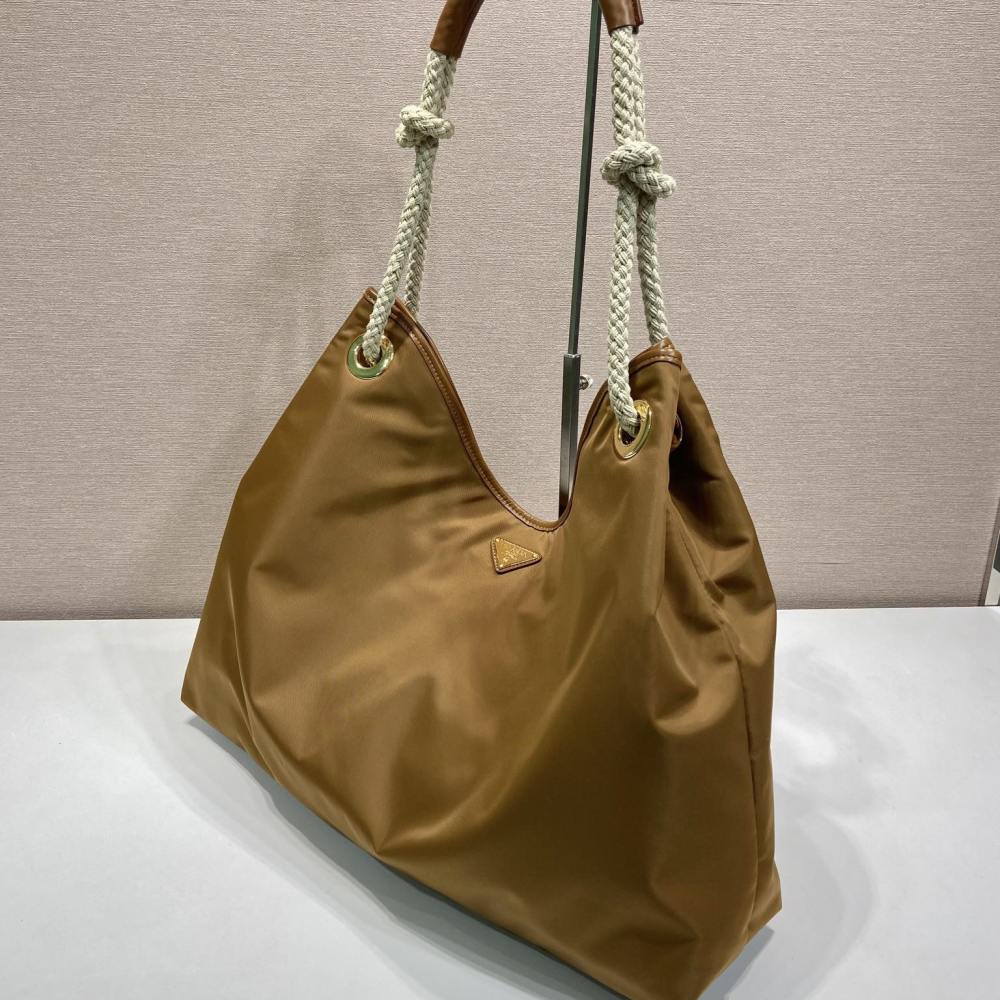 高仿Prada*RE-Nylon系列1BC244單肩購物袋棕色大號免檢版