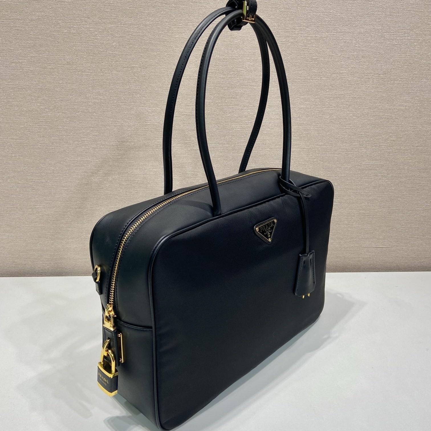 高仿Prada*RE-Nylon系列1BB131單肩手提袋黑色大號免檢版