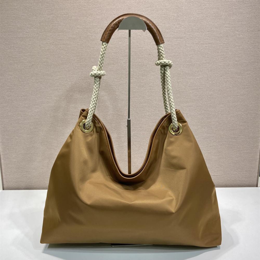 高仿Prada*RE-Nylon系列1BC244單肩購物袋棕色大號免檢版