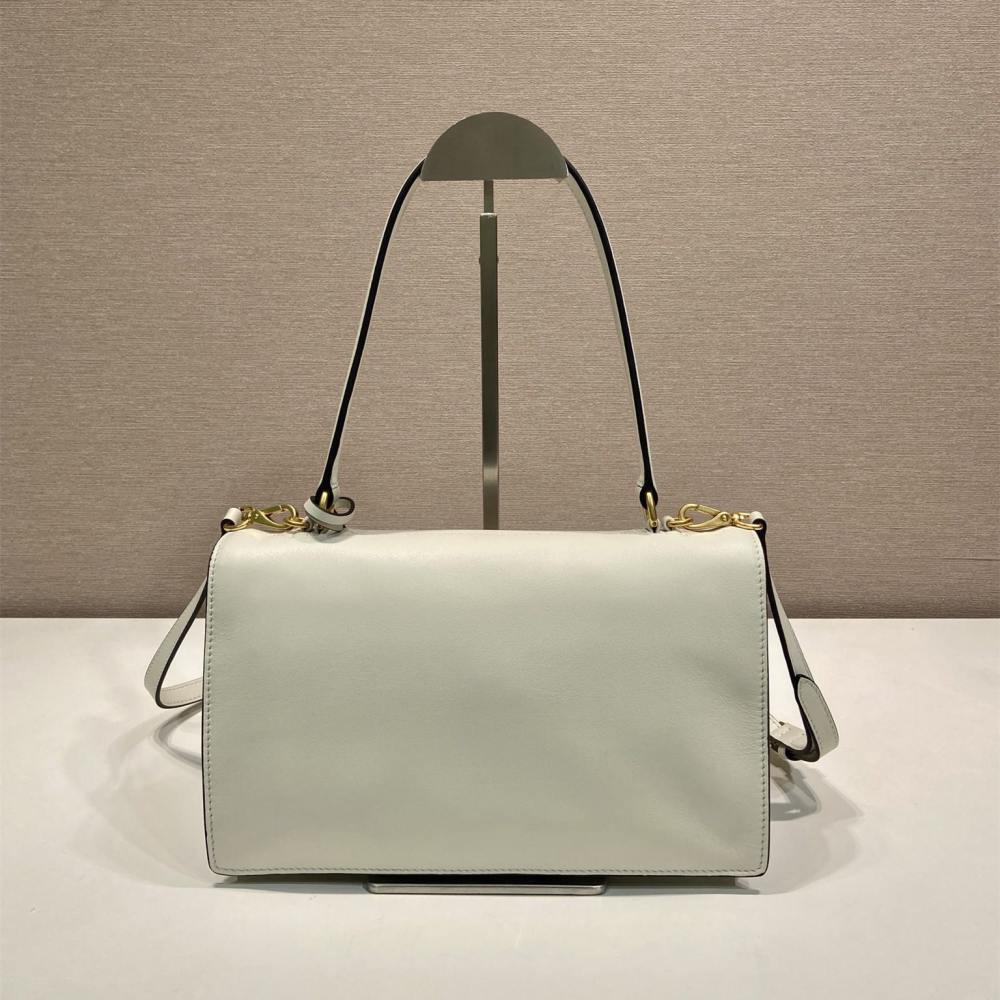 高仿Prada*SoftSound系列1BN023斜挎包白色中號免檢版
