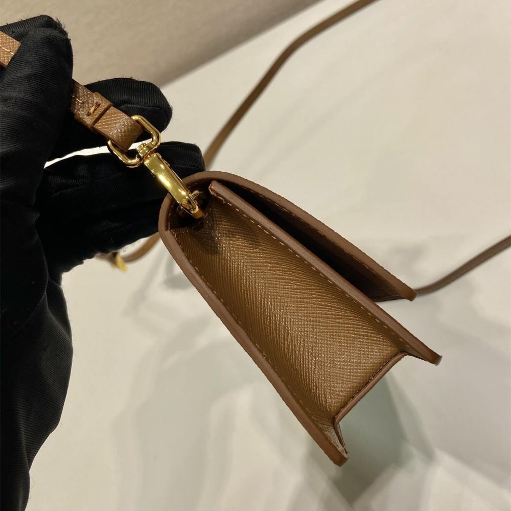 高仿Prada*Saffano系列1NF059斜挎包棕色Mini免檢版