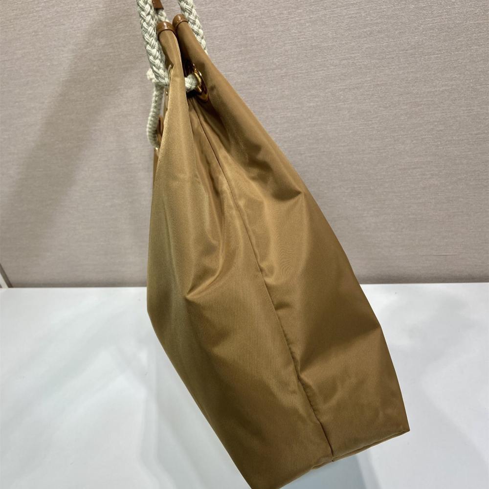 高仿Prada*RE-Nylon系列1BC244單肩購物袋棕色大號免檢版