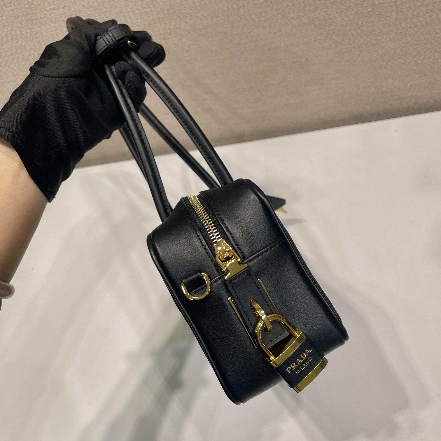 高仿Prada*RE-Nylon系列1BB133單肩手提袋黑色小號免檢版