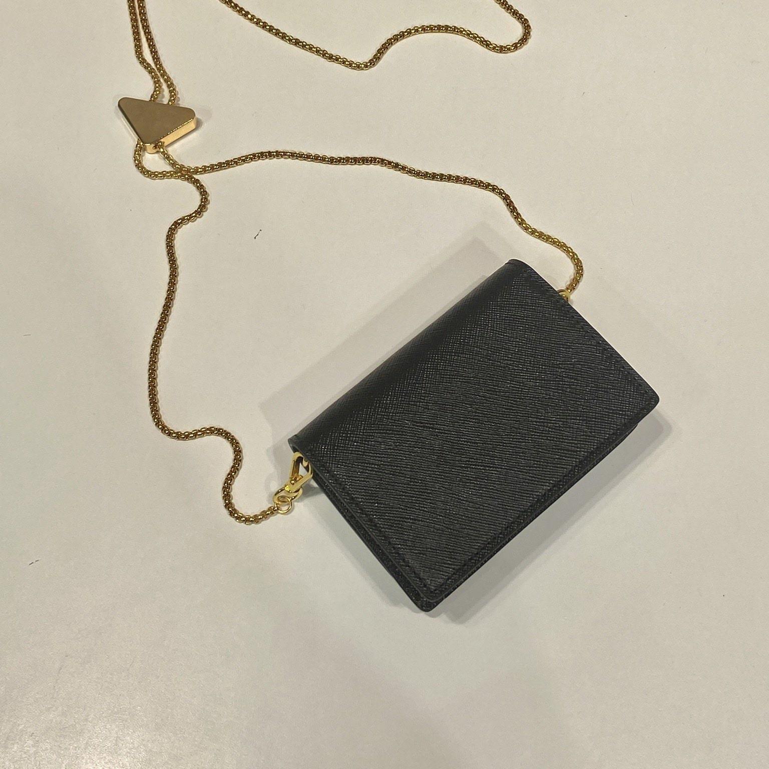高仿Prada*1MR034金屬鏈條包黑色Mini款