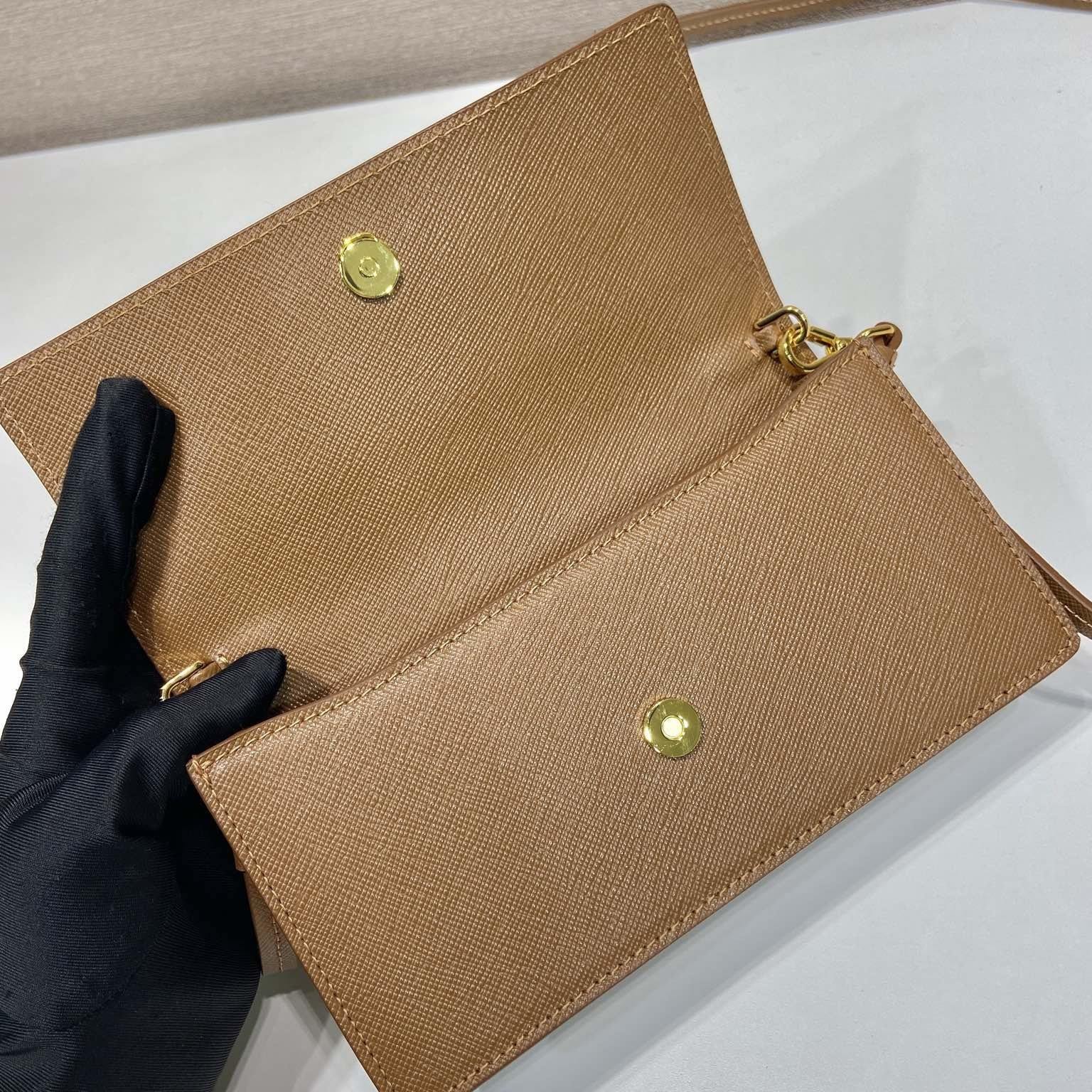 高仿Prada*Saffano系列1NF059斜挎包棕色Mini免檢版