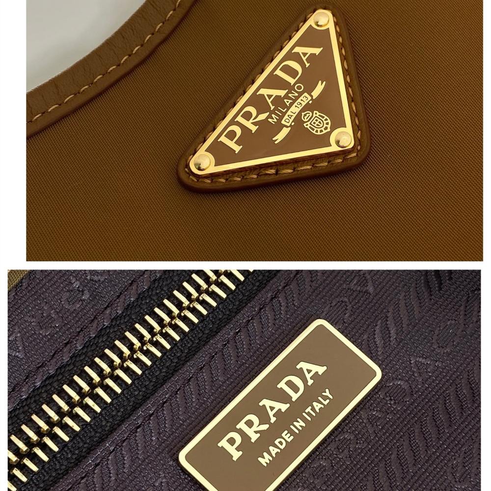高仿Prada*RE-Nylon系列1BC244單肩購物袋棕色大號免檢版