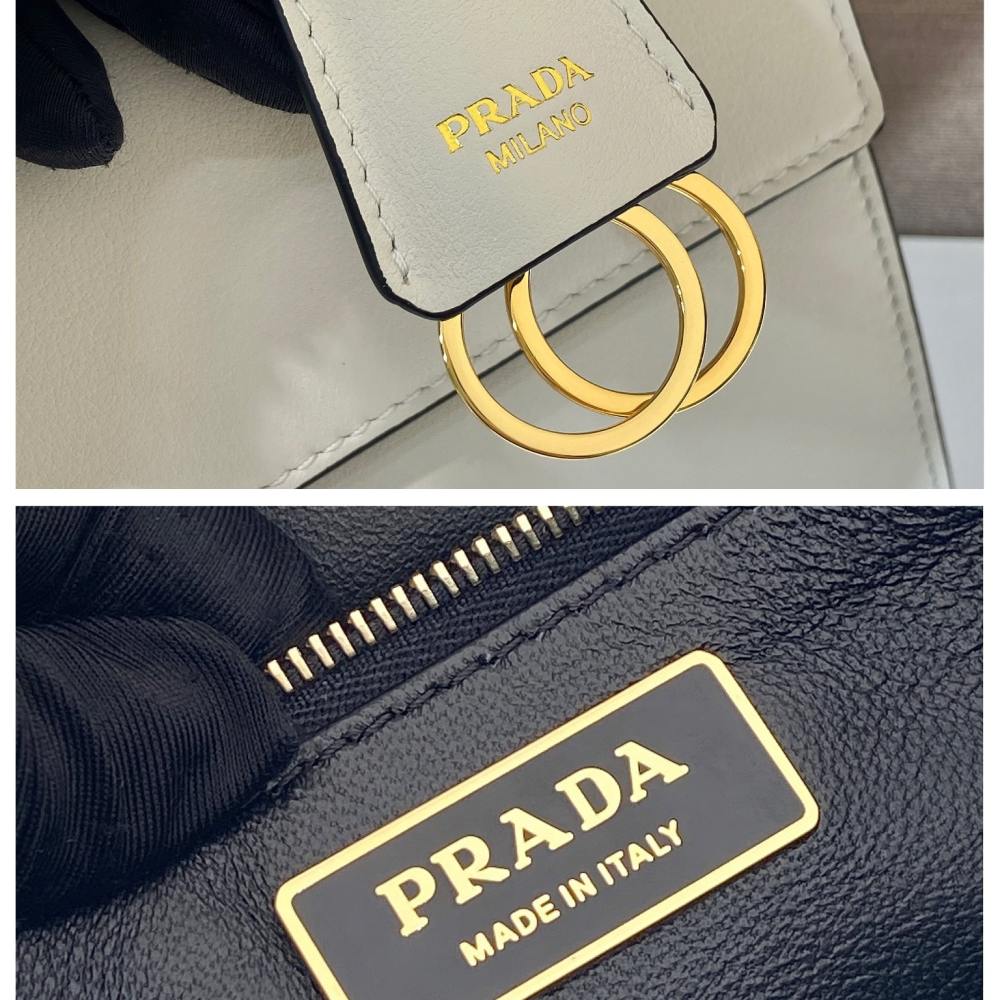 高仿Prada*SoftSound系列1BN023斜挎包白色中號免檢版