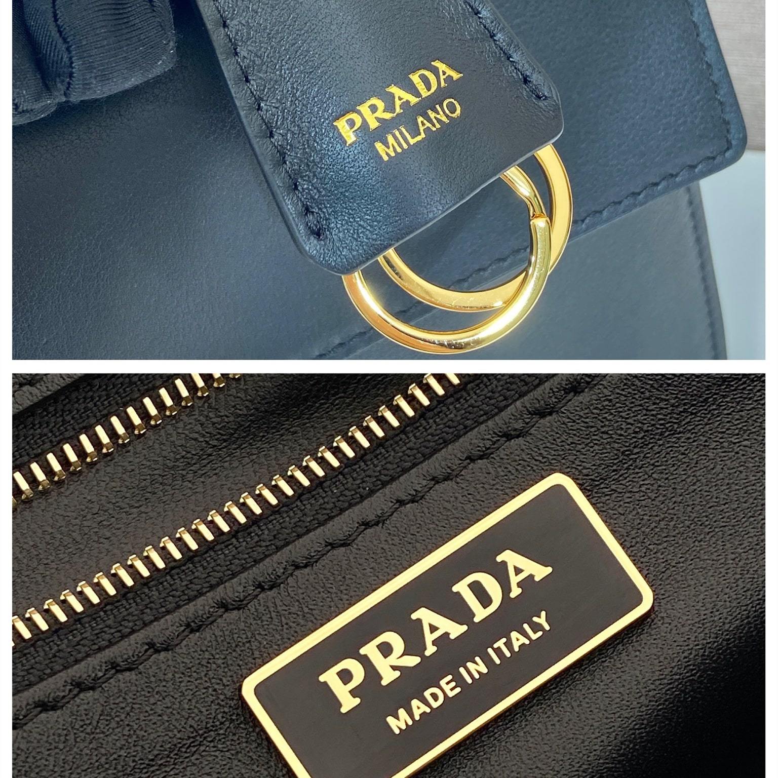 高仿Prada*SoftSound系列1BN023斜挎包黑色中號免檢版