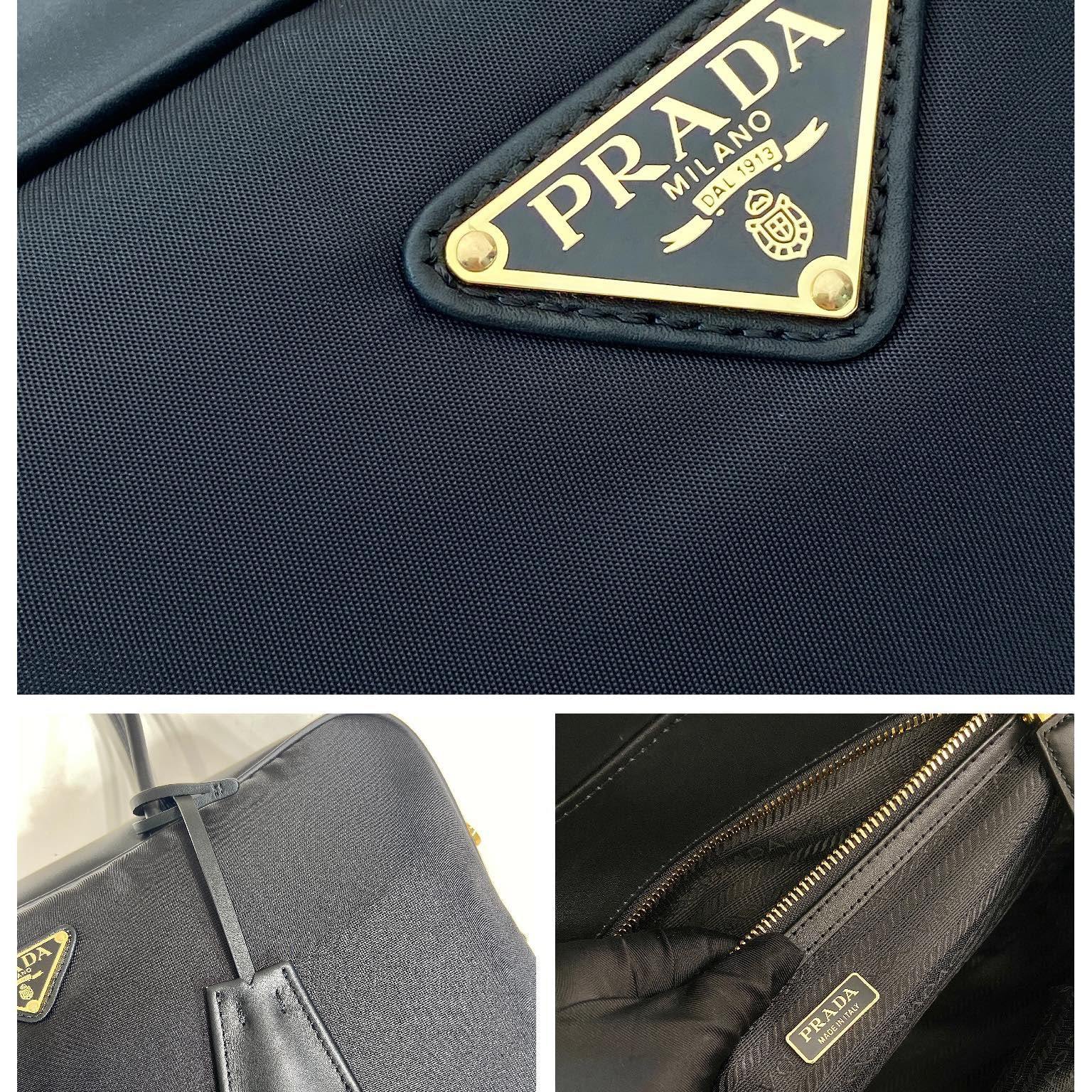 高仿Prada*RE-Nylon系列1BB131單肩手提袋黑色大號免檢版