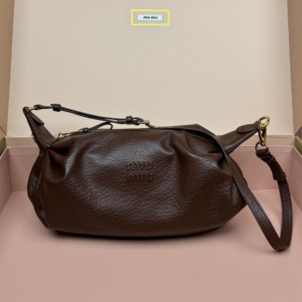 高仿miumiu*5BC191小羊皮單肩包焦糖色免檢版
