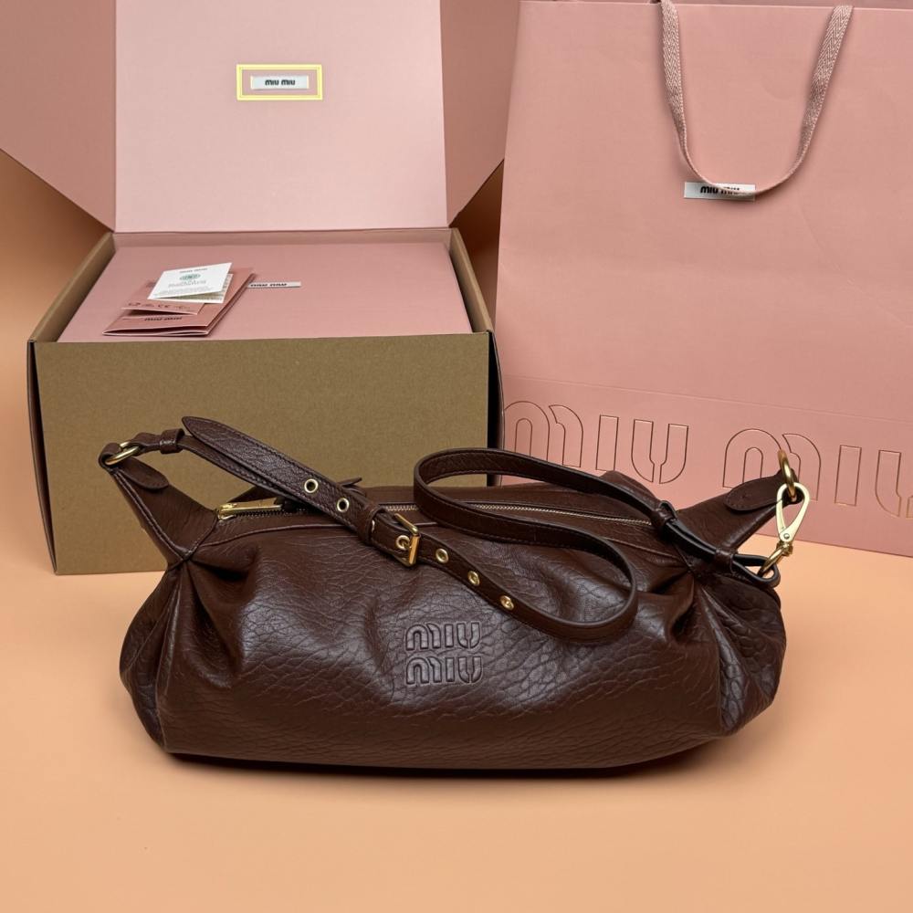 高仿miumiu*5BC191小羊皮單肩包焦糖色免檢版