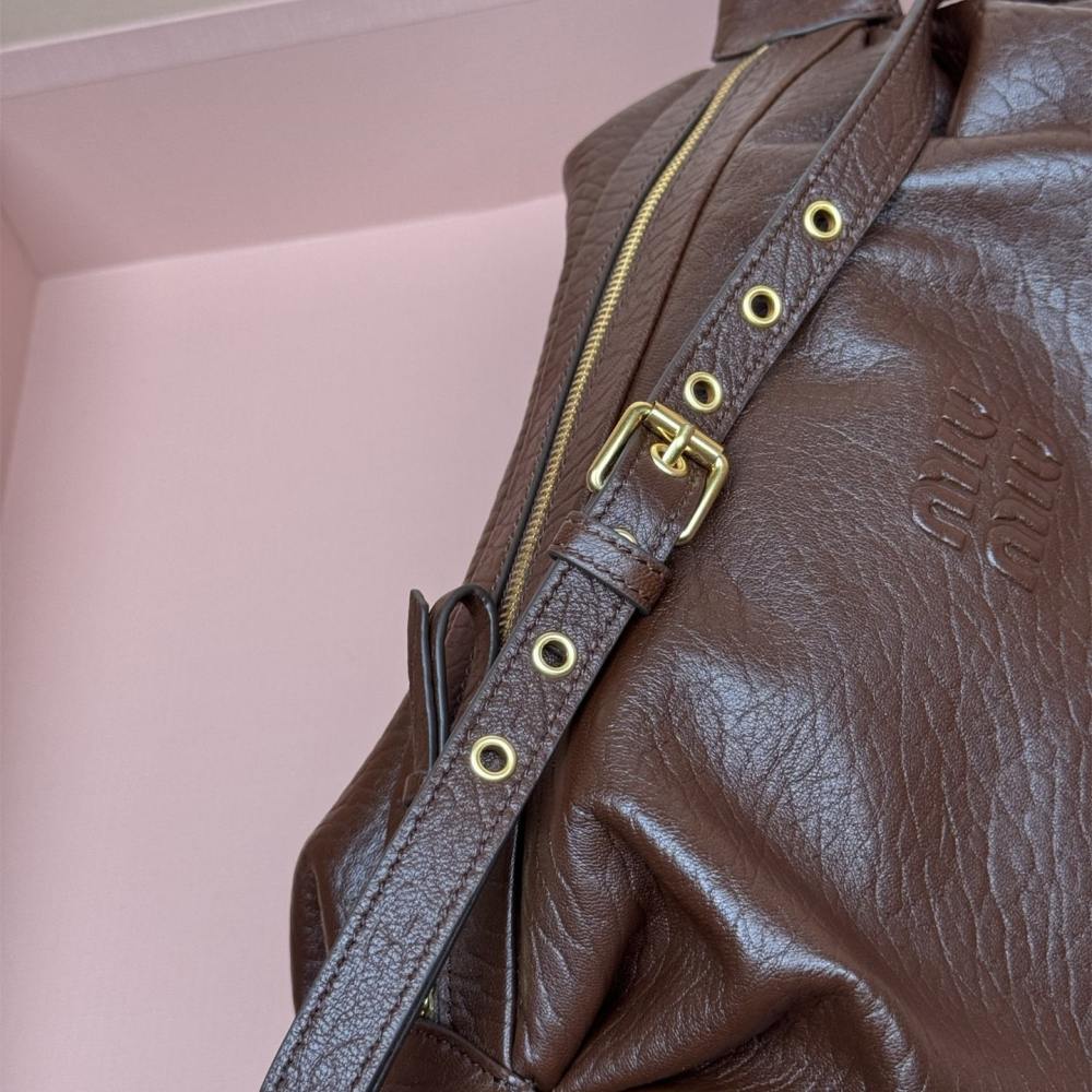 高仿miumiu*5BC191小羊皮單肩包焦糖色免檢版