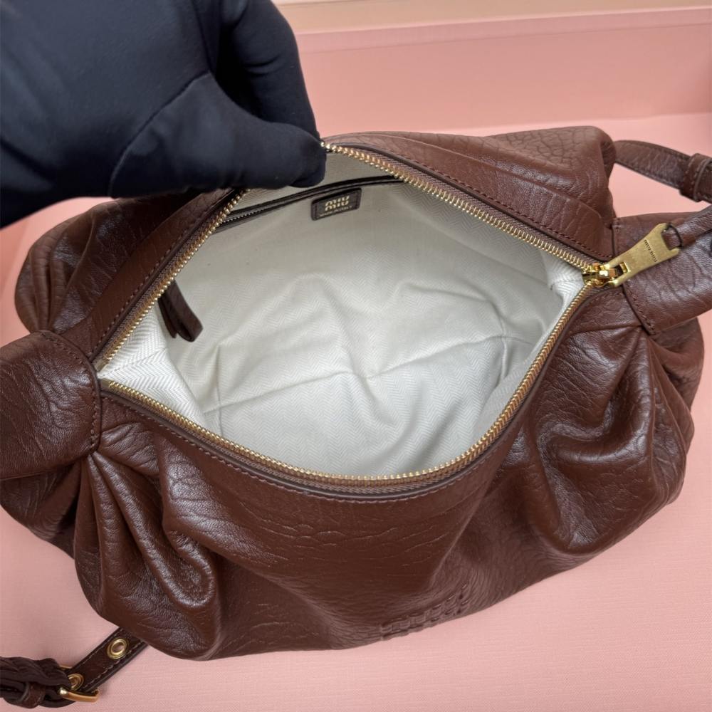 高仿miumiu*5BC191小羊皮單肩包焦糖色免檢版