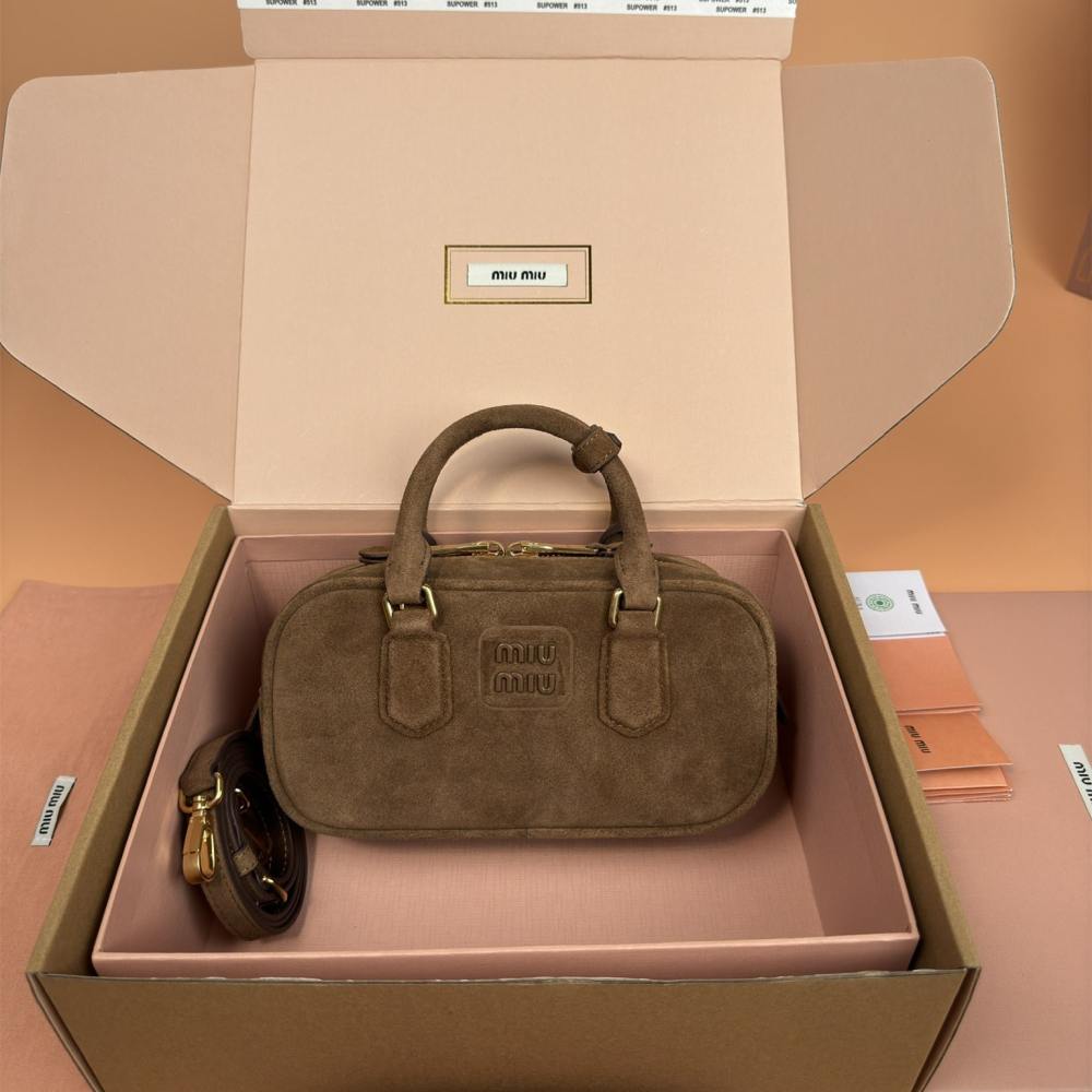 高仿miumiu*Arcadie系列5BB142保齡球可可棕免檢版