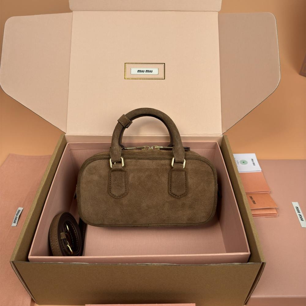 高仿miumiu*Arcadie系列5BB142保齡球可可棕免檢版