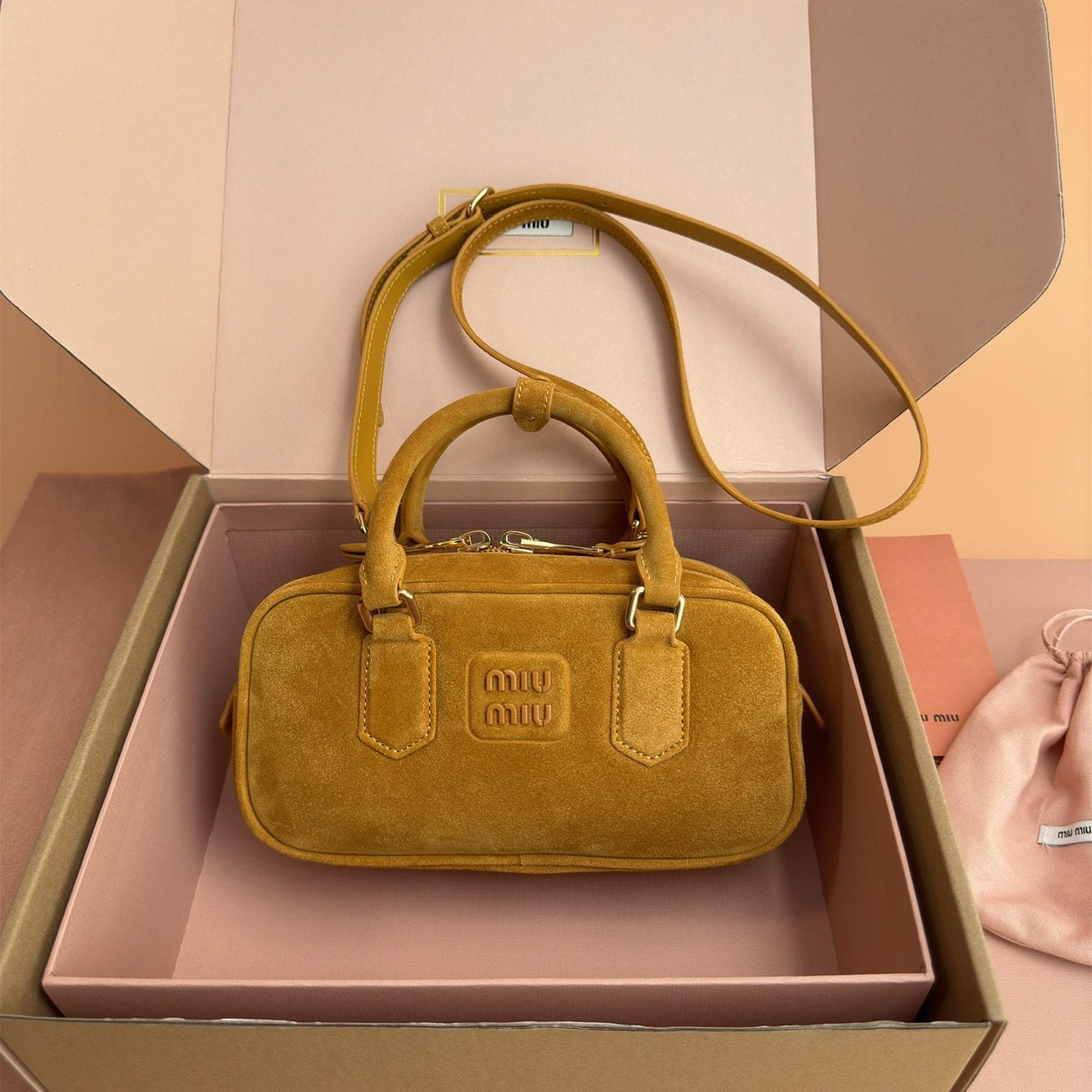 高仿miumiu*Arcadie系列5BB142保齡球棕色免檢版