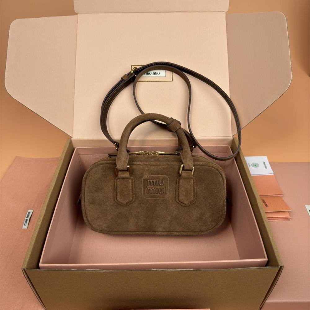 高仿miumiu*Arcadie系列5BB142保齡球可可棕免檢版